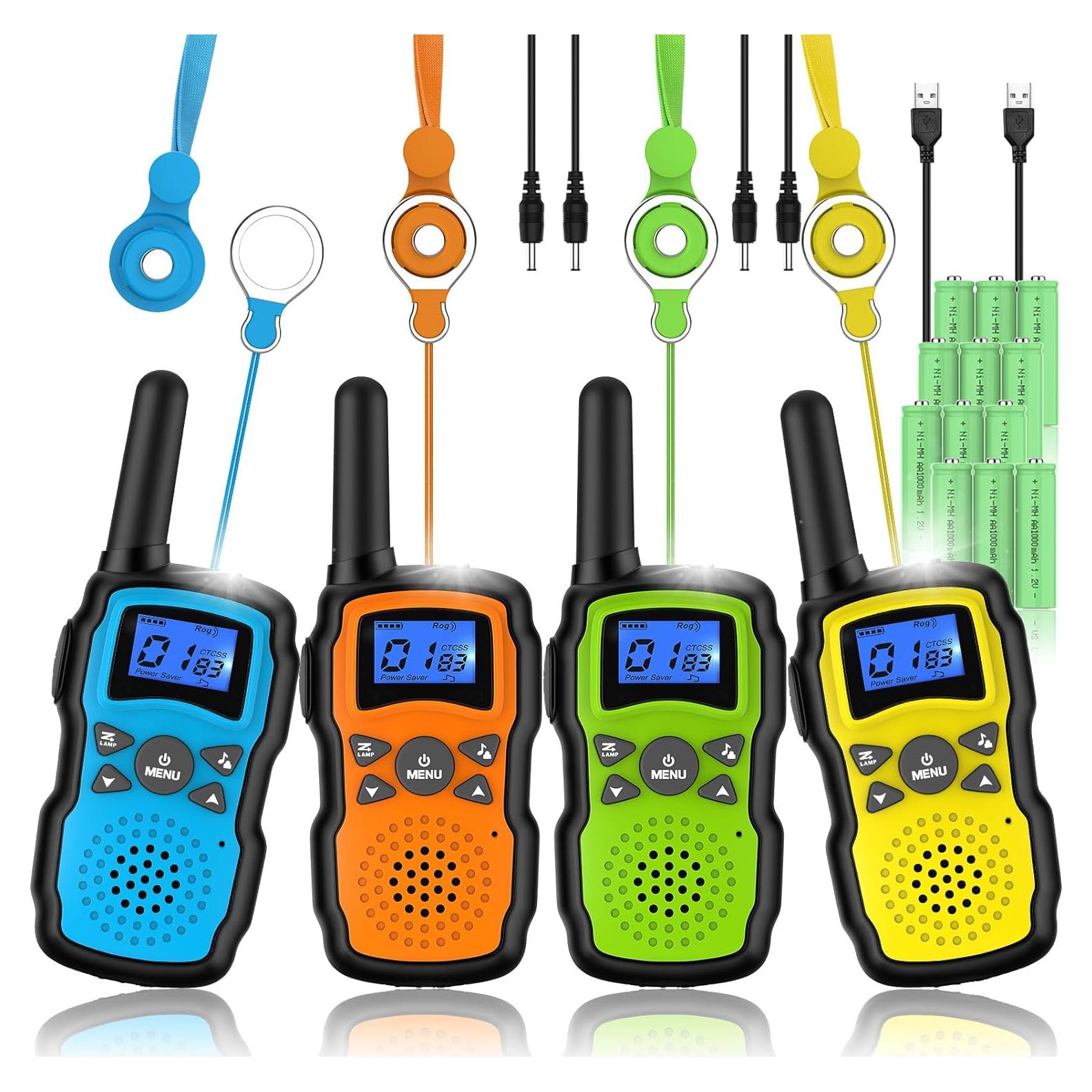 Walkie Talkies Recargables WisHouse para Niños y Adultos 4 Sets