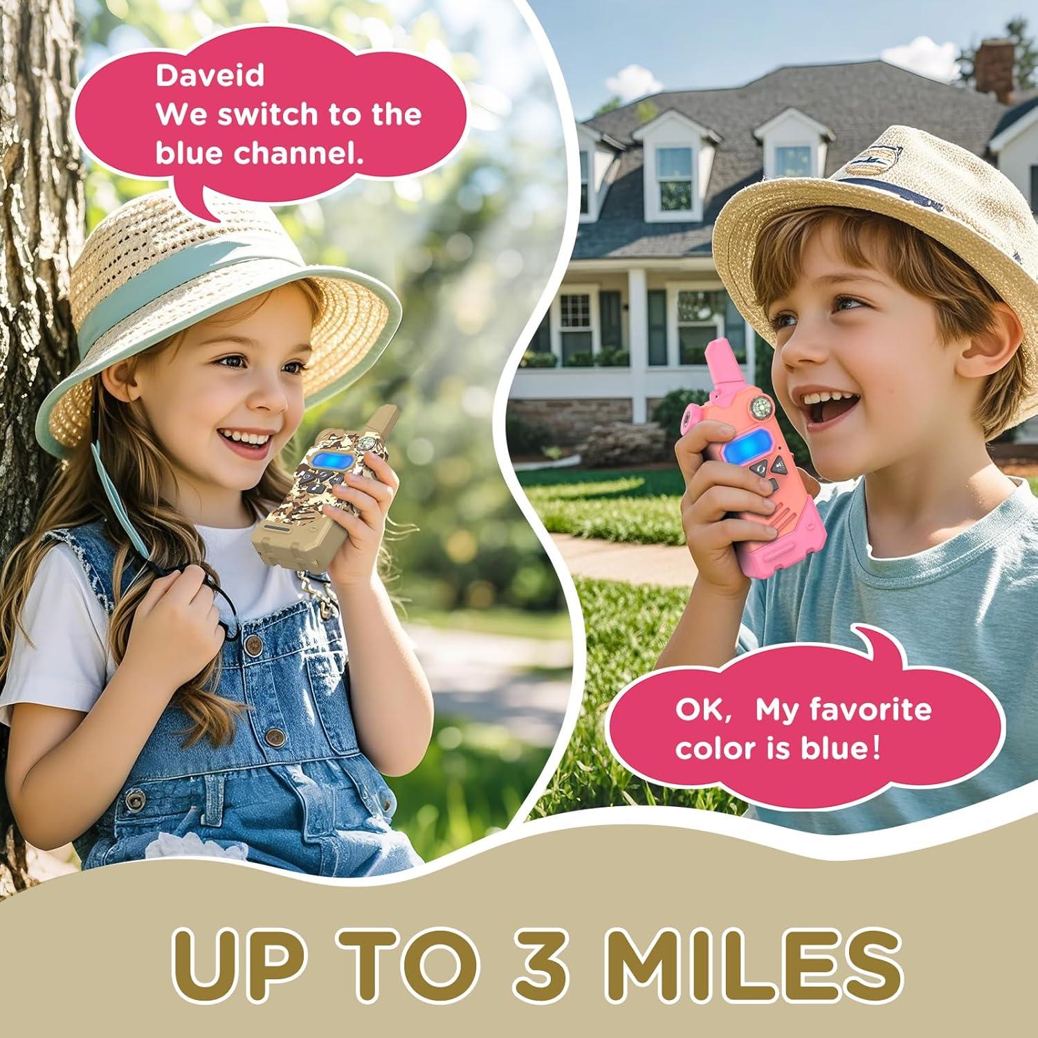 Walkie Talkies Gowtimly para Niños, 5 Canales, Alcance 4.83 km