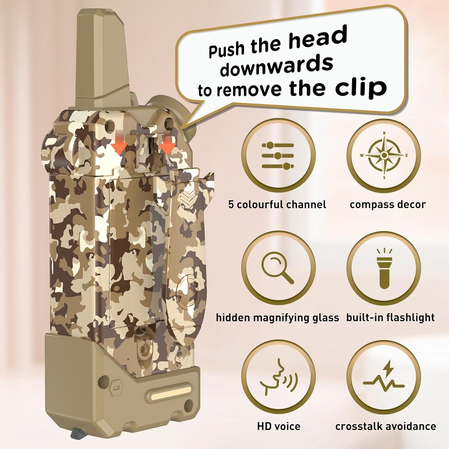 Walkie Talkies Gowtimly para Niños, 5 Canales, Alcance 4.83 km