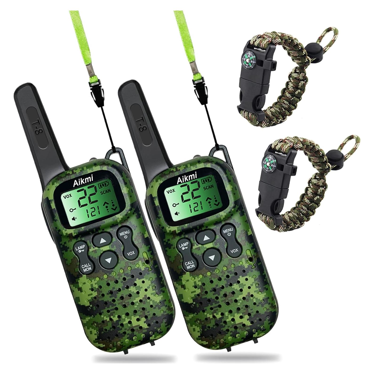 Walkie Talkies para Niños T-8 Verde - 3 KM, 22 Canales