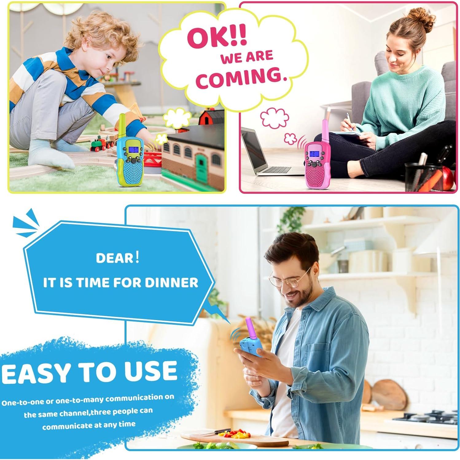 Walkie Talkies Selieve para Niños 3 Paquete Rango 3 KM