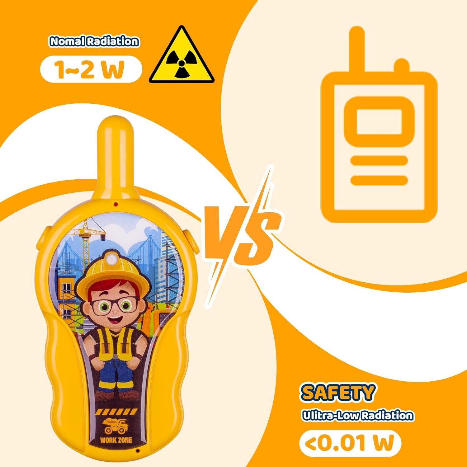 Walkie Talkies para Niños LAEbuild Amarillo 2 Paquete 2000 pies