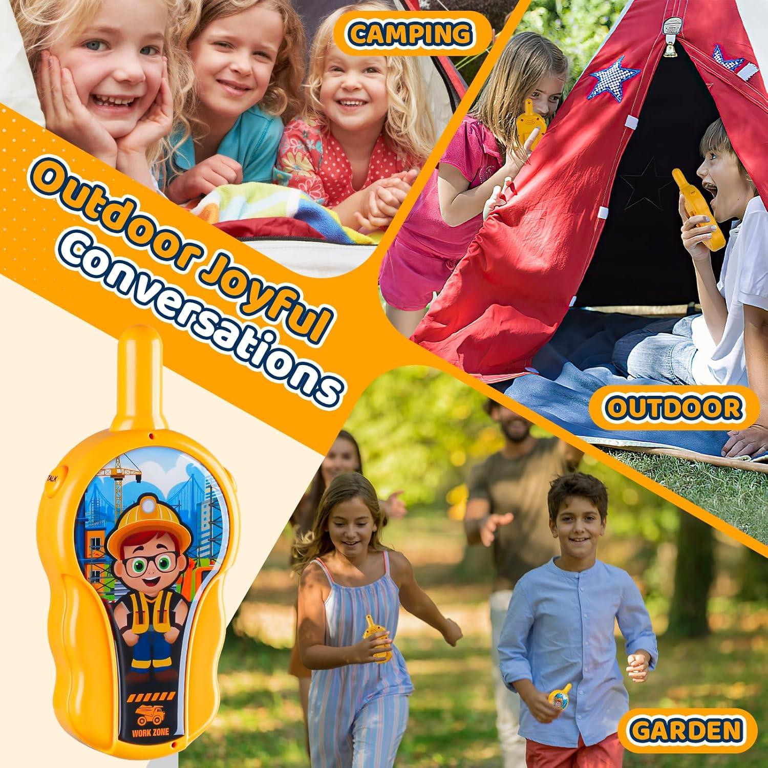 Walkie Talkies para Niños LAEbuild Amarillo 2 Paquete 2000 pies