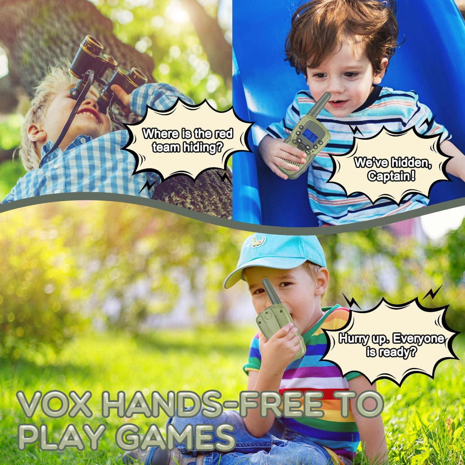 Kids Walkie Talkies Rechargeable for Boys Girls, Selieve 2 Way Radio 22 Channel 3 Miles Range HD Voice Handheld Walky Talky Toy, Birthday Gifts for 3-12 Year Old Kids for Adventure Garden Game