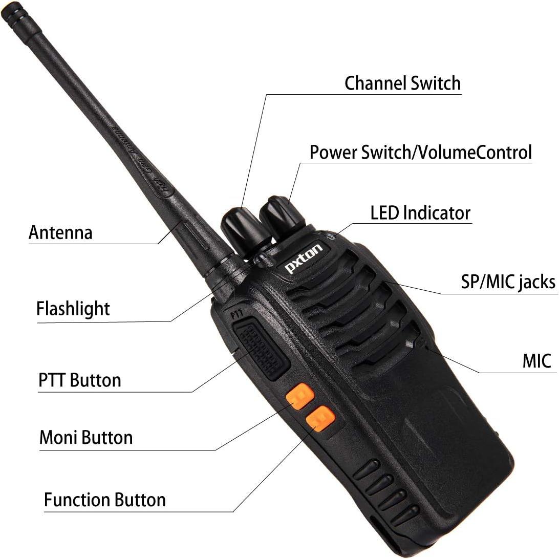 Walkie Talkies Recargables Pxton PX-888S 2 Paquete 4.83 km