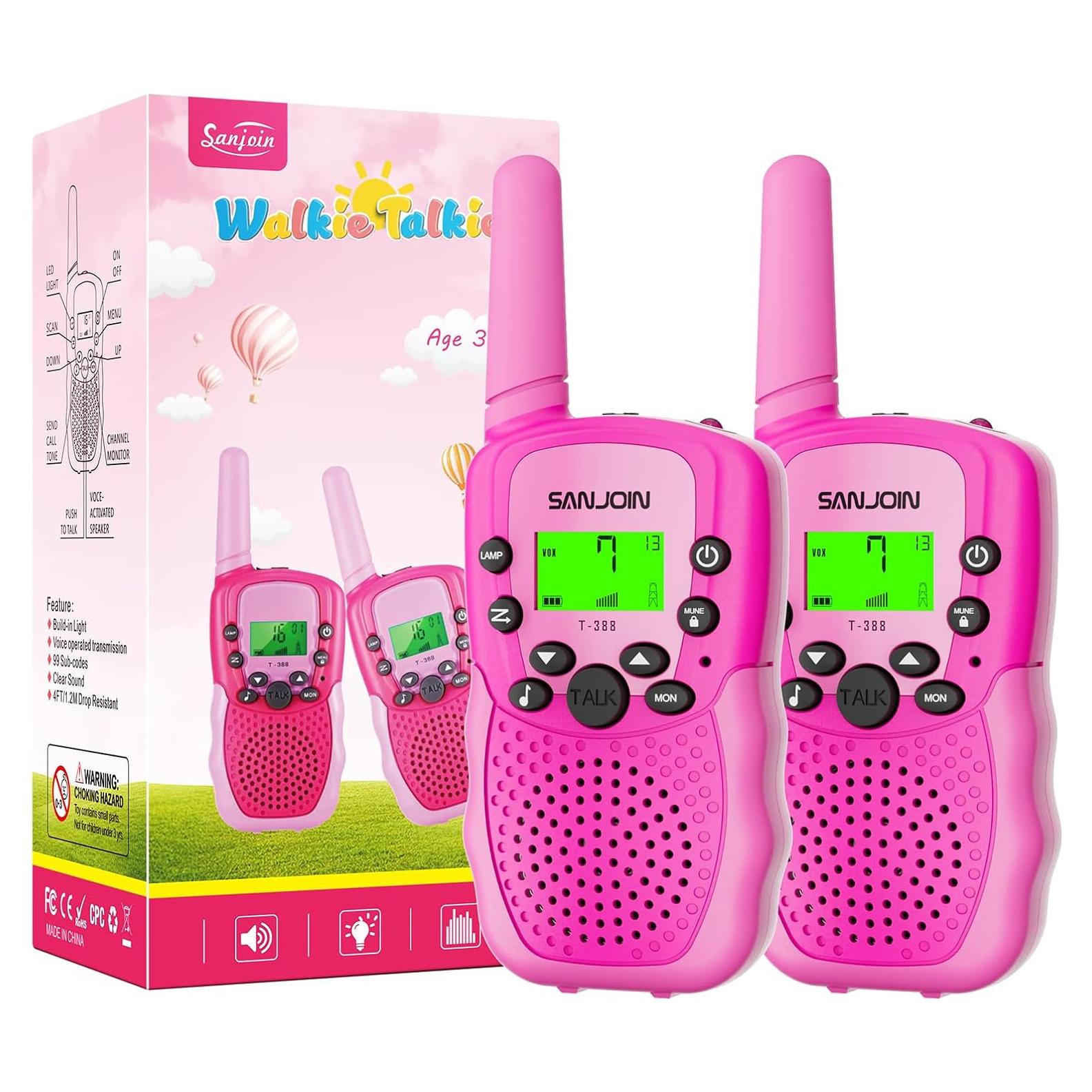 Walkie Talkies para Niños SANJOIN T-388 Rosa 3 km