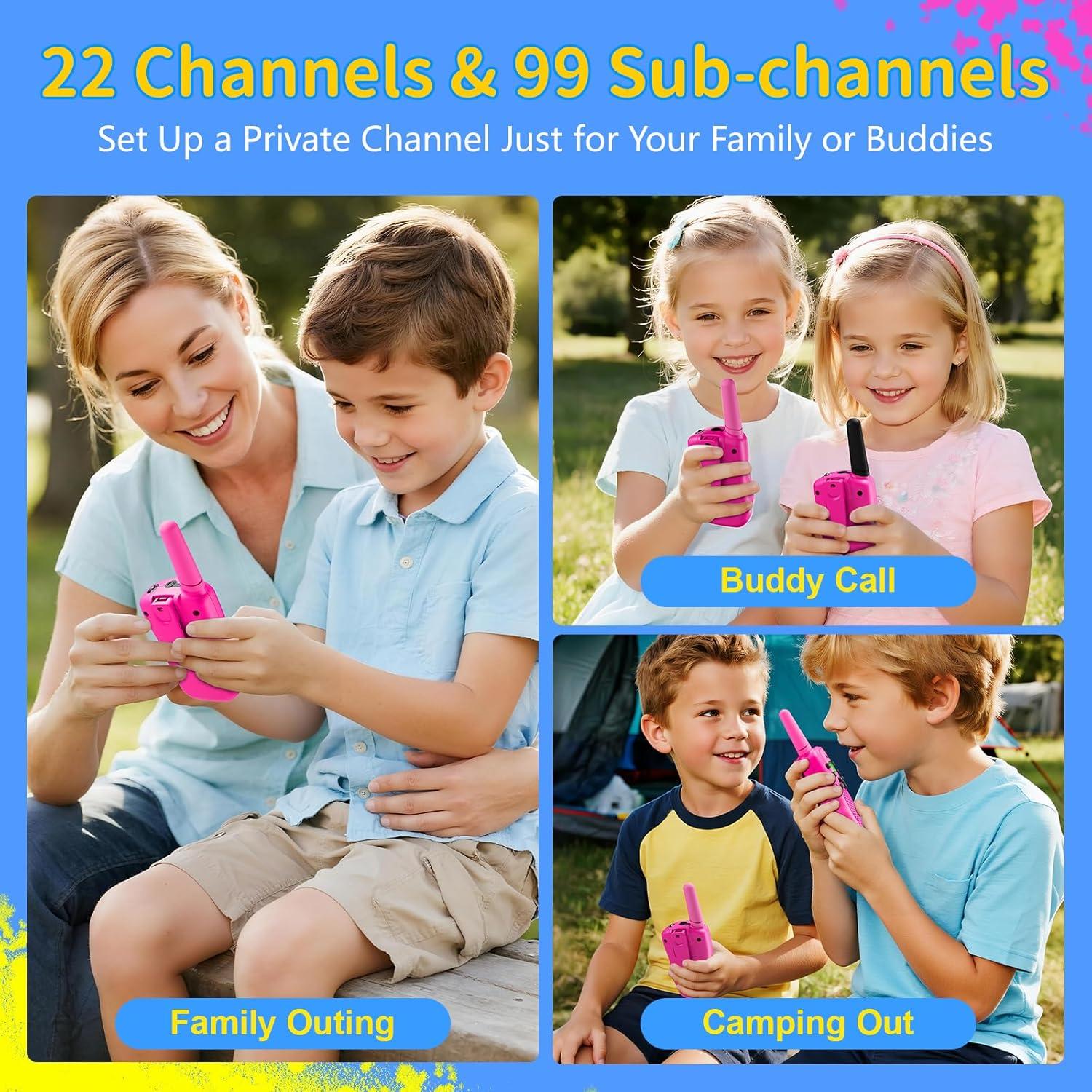 Walkie Talkies para Niños SANJOIN T-388 Rosa 3 km