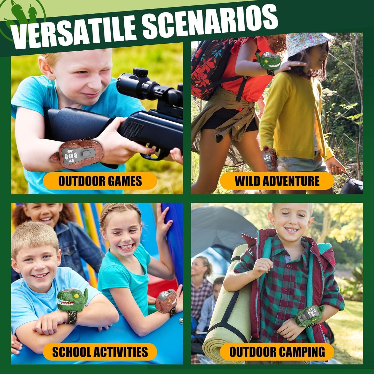 Walkie Talkies Dinosaurio Gantan, Volumen Ajustable, 500m