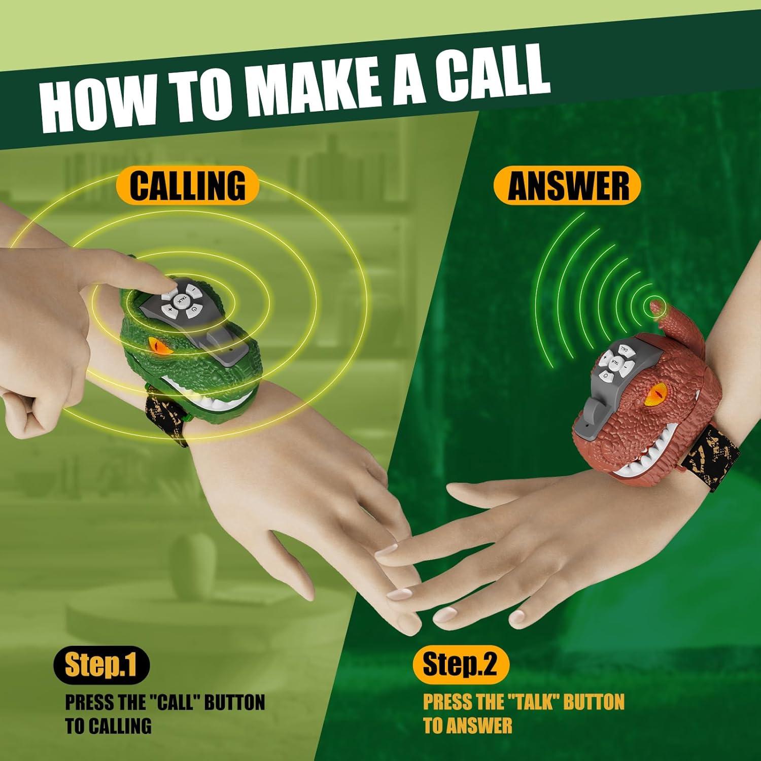 Walkie Talkies Dinosaurio Gantan, Volumen Ajustable, 500m