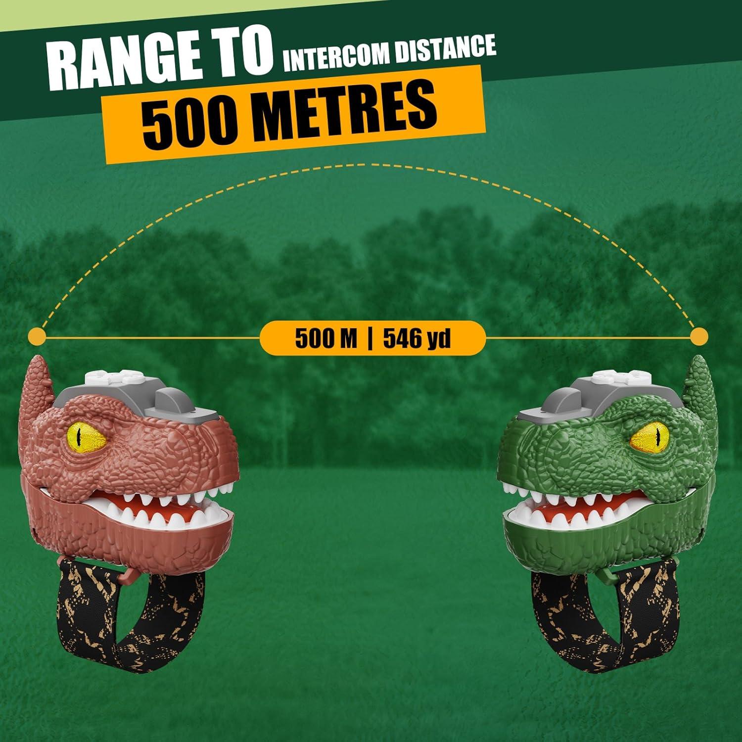 Walkie Talkies Dinosaurio Gantan, Volumen Ajustable, 500m