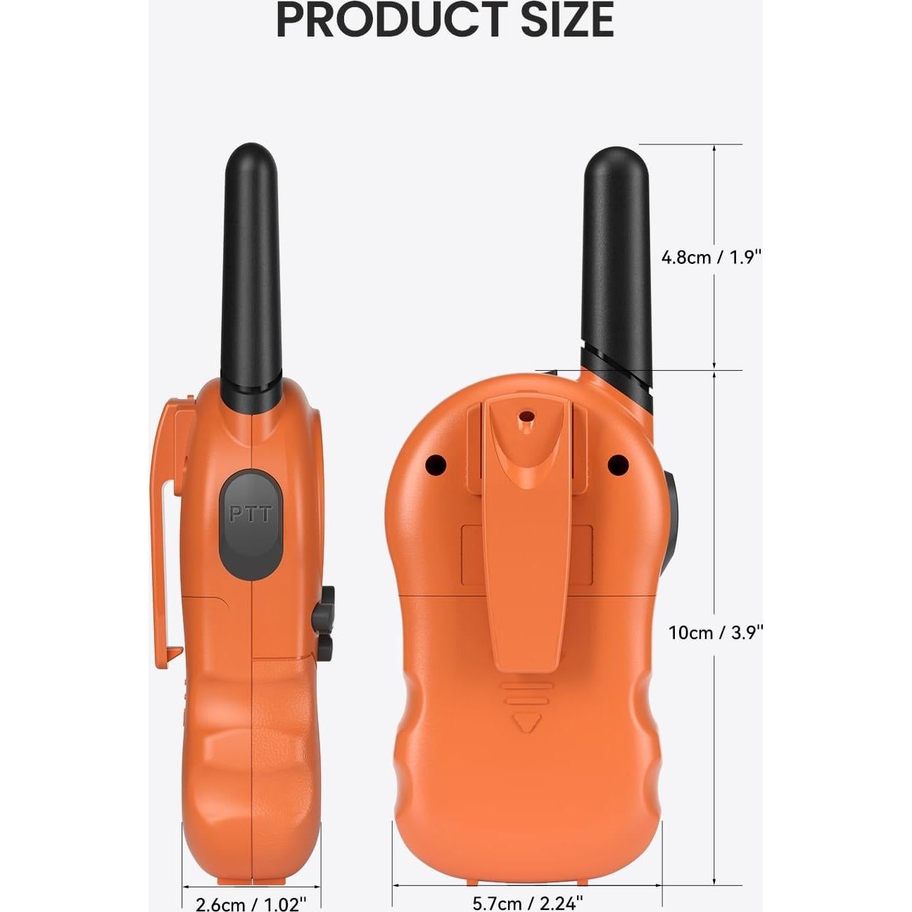 Walkie Talkies para Niños FOREDOM 2 Paquete Naranja 22 Canales