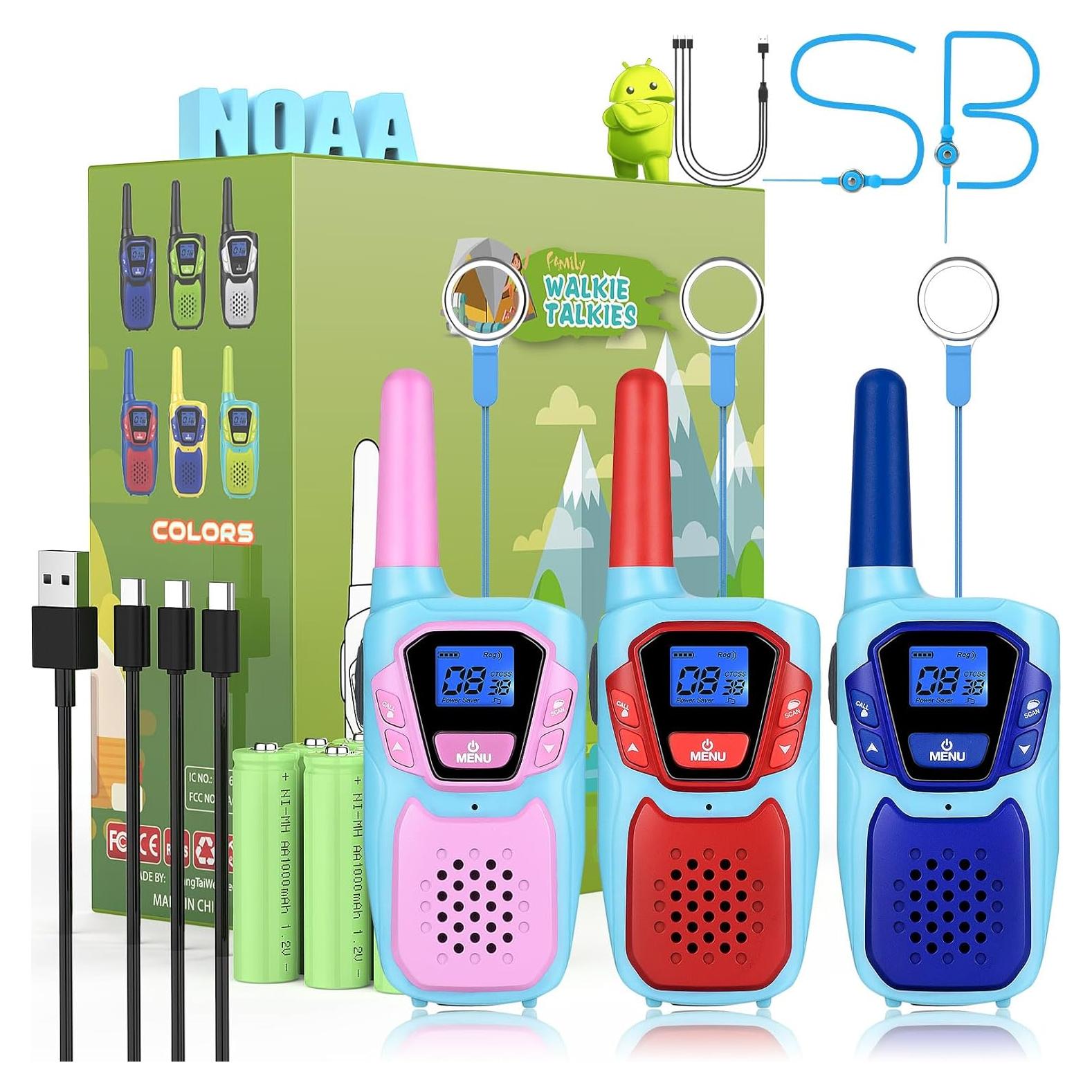 Walkie Talkies Recargables Topsung M920 4 km Rosa 3 Unidades