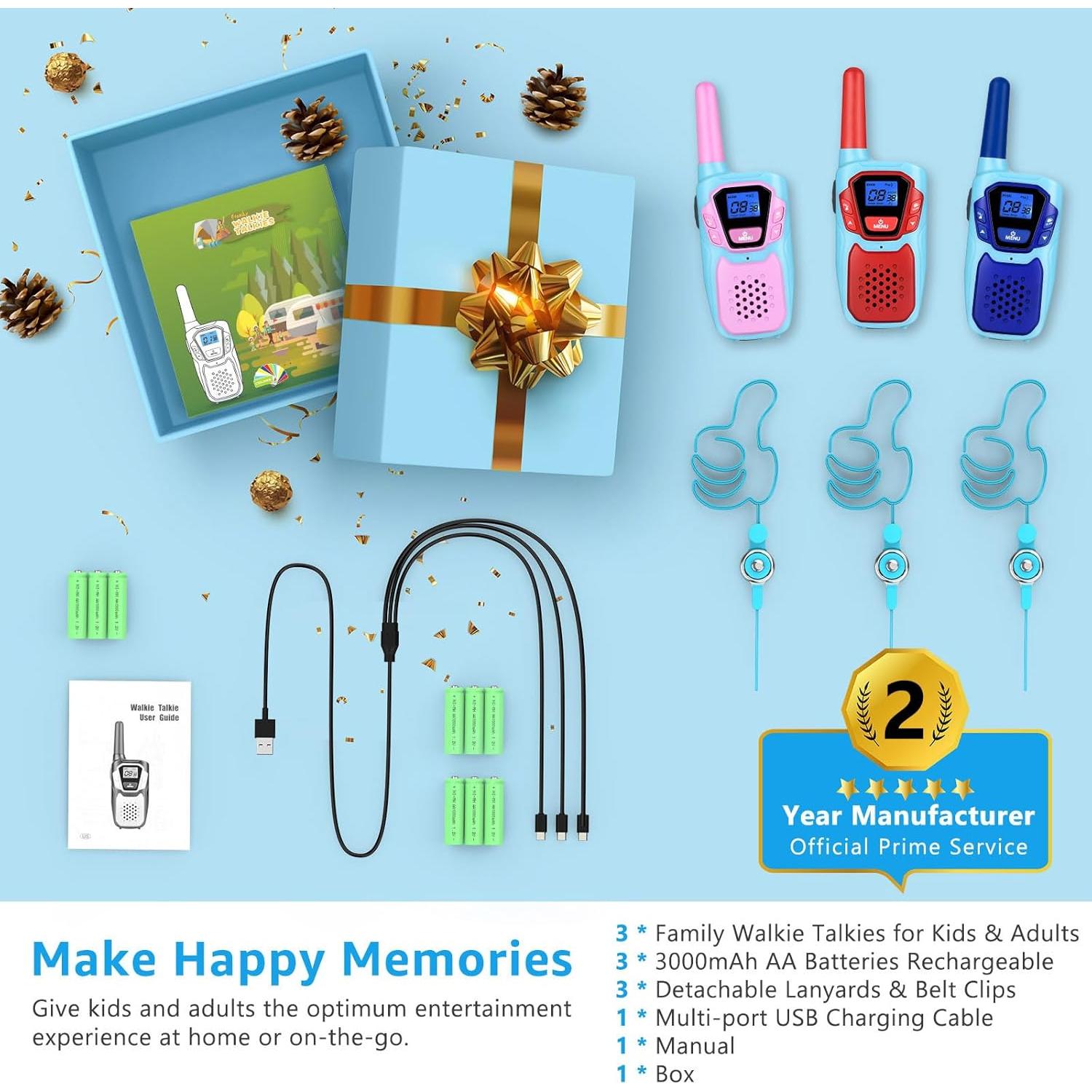 Walkie Talkies Recargables Topsung M920 4 km Rosa 3 Unidades