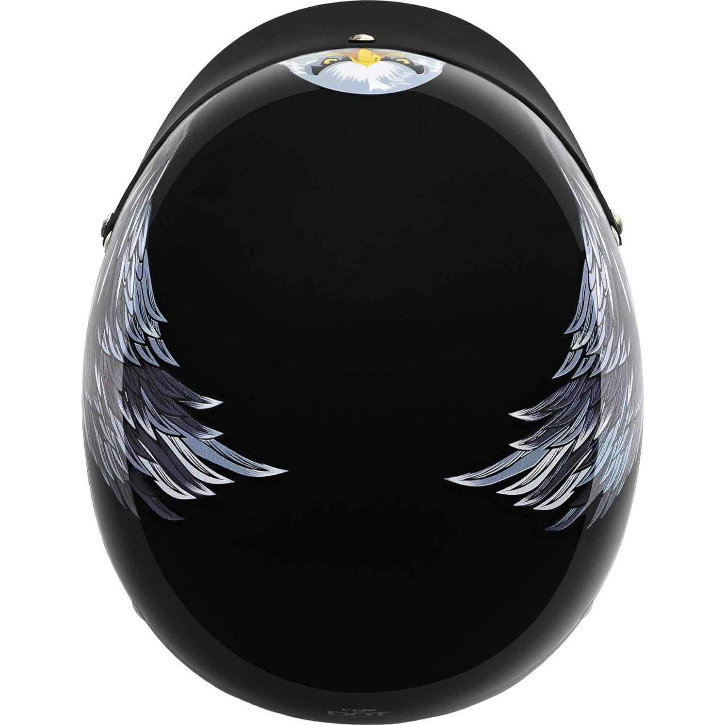 Casco VCAN V5 Cruiser Negro Brillante para Motocicleta