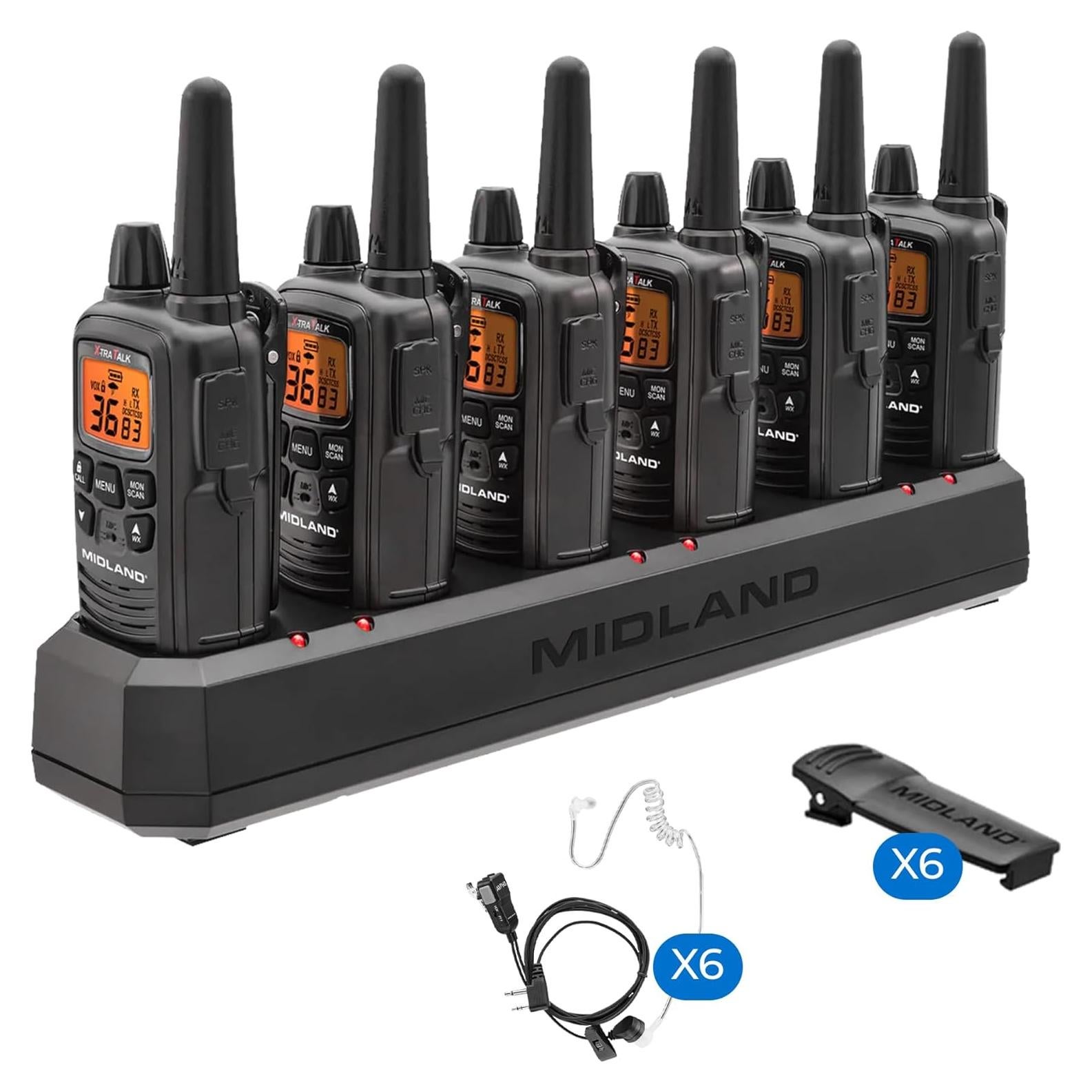 Walkie Talkies Midland LXT600BBX6 - 6 Radios Bidireccionales