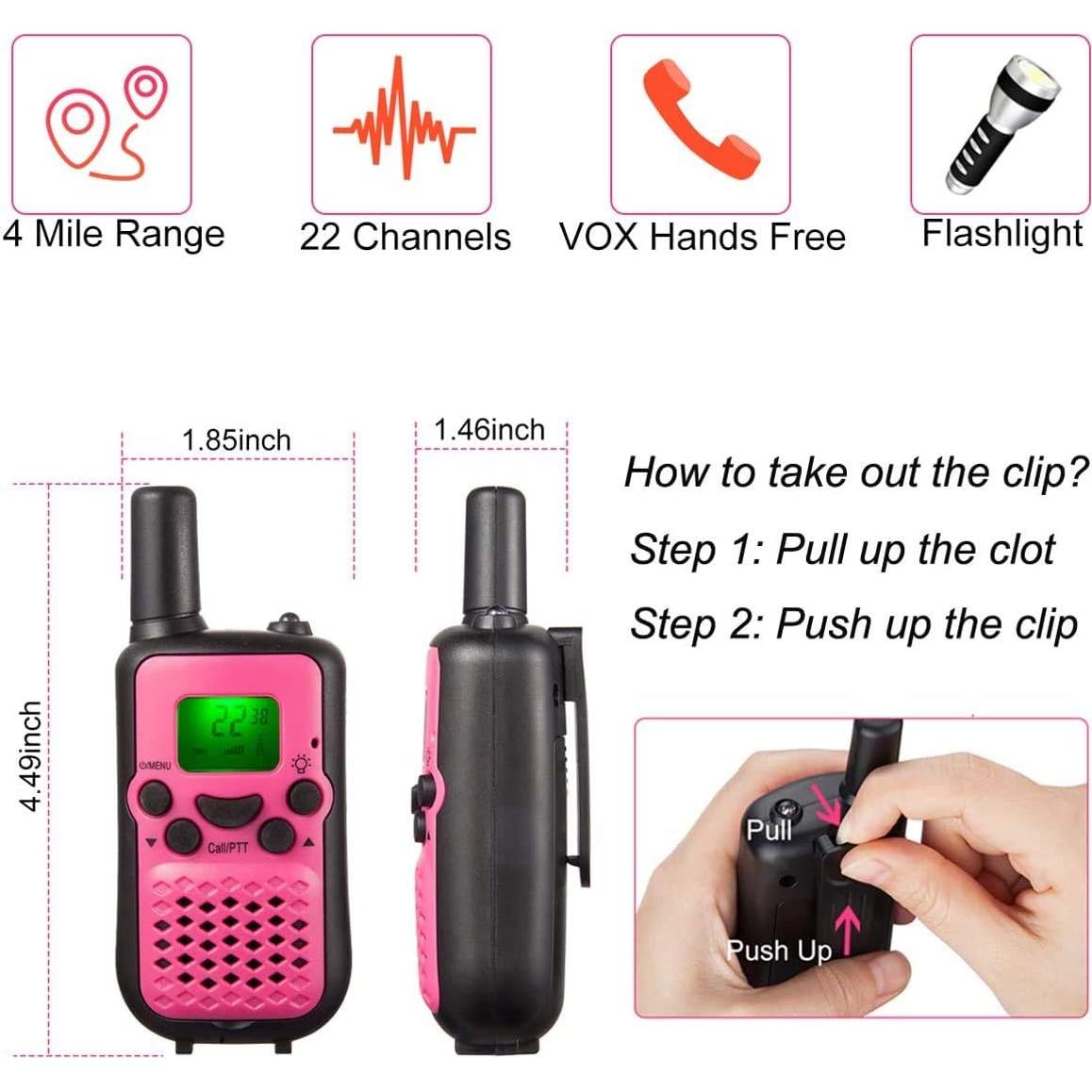 Walkie Talkies para Niños inYYTer 3 Pack Amarillo 6.44km