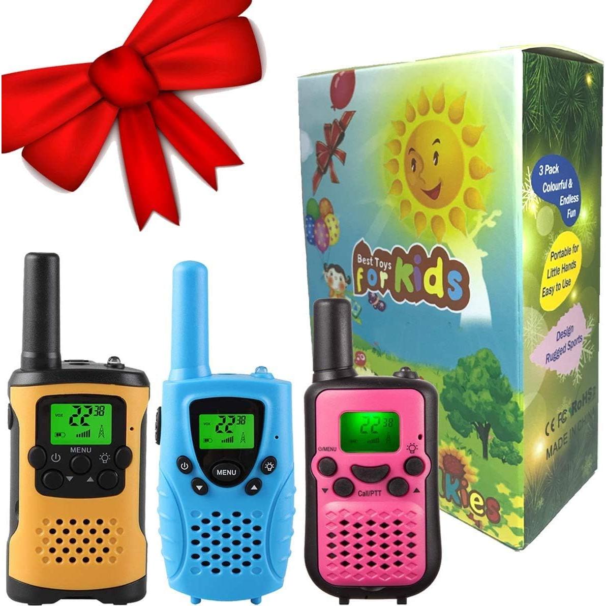Walkie Talkies para Niños inYYTer 3 Pack Amarillo 6.44km