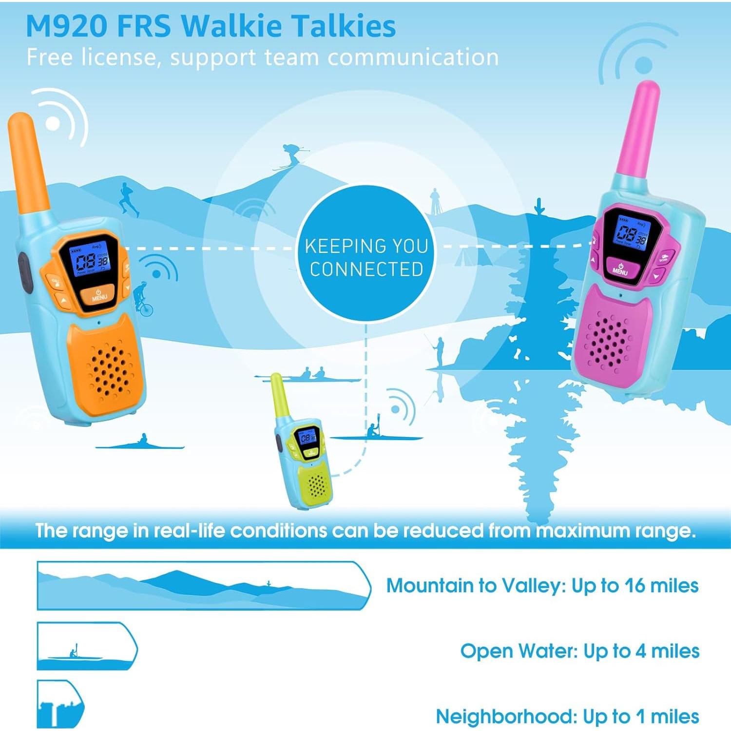 Walkie Talkies Topsung M920 Recargables 4 Paquete 4 km