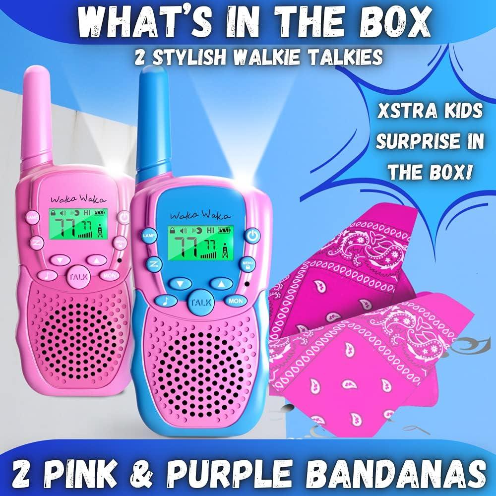 Walkie Talkies Waka Waka para Niños - 2 Unidades Rosa y Azul
