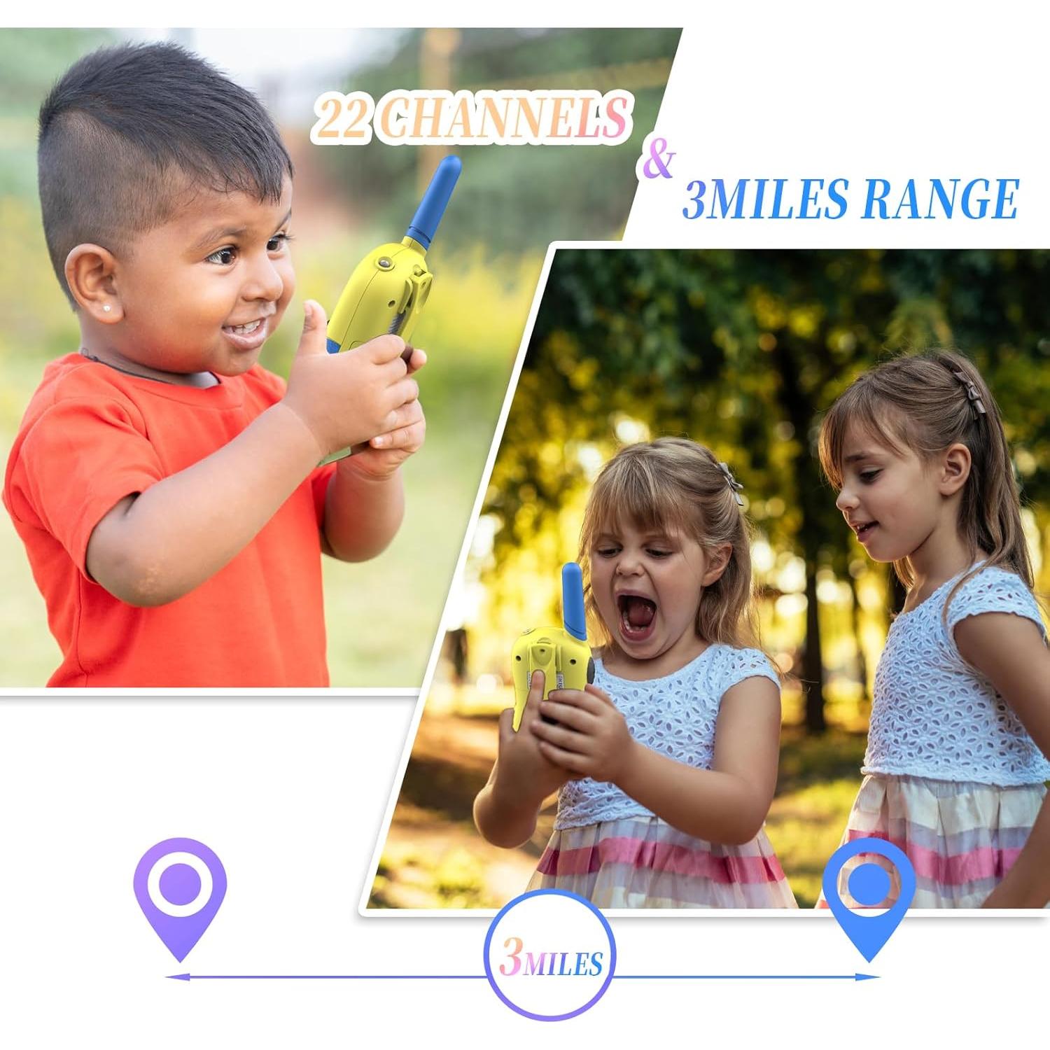 Walkie Talkies para Niños FOREDOM J388C Azul 2 Paquete 3.22 km
