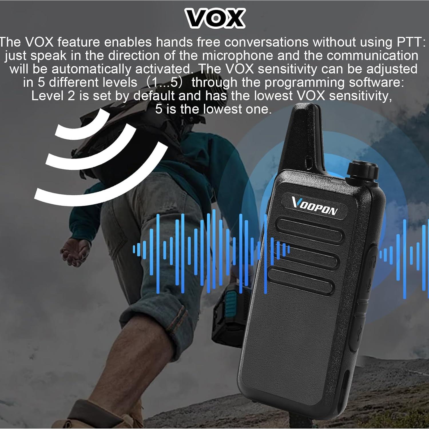 Walkie Talkies VOOPON Recargables 22 Canales 2 Paquete