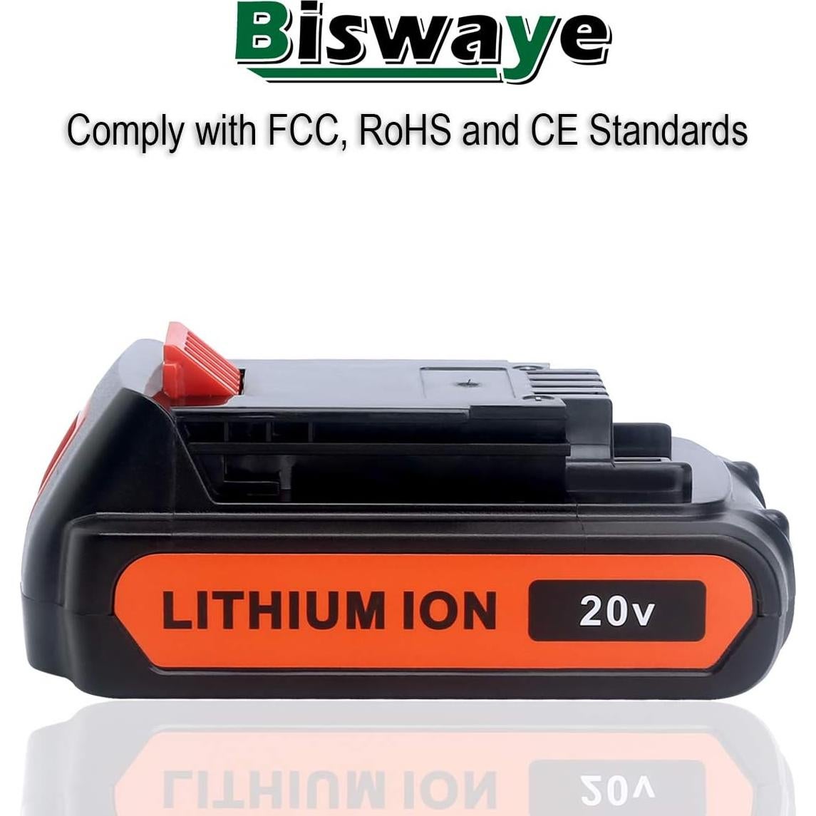 Batería de Litio Biswaye LBXR20 20V 4.0Ah Compatible Black & Decker