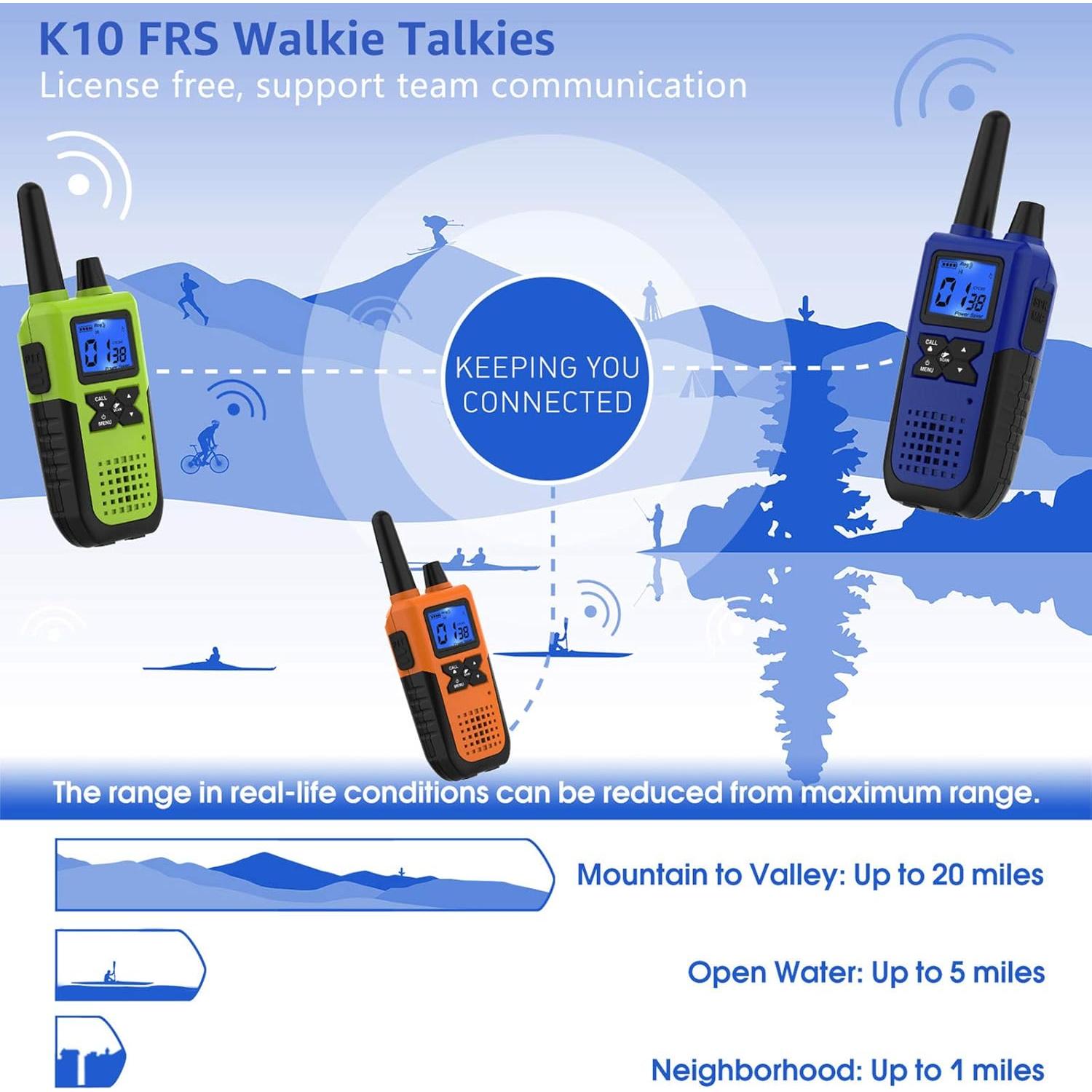 Walkie Talkies Recargables Topsung 4 Unidades Largo Alcance
