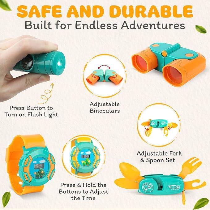 Juego de Camping ToyVelt para Niños - Tienda, Walkie Talkies y Accesorios