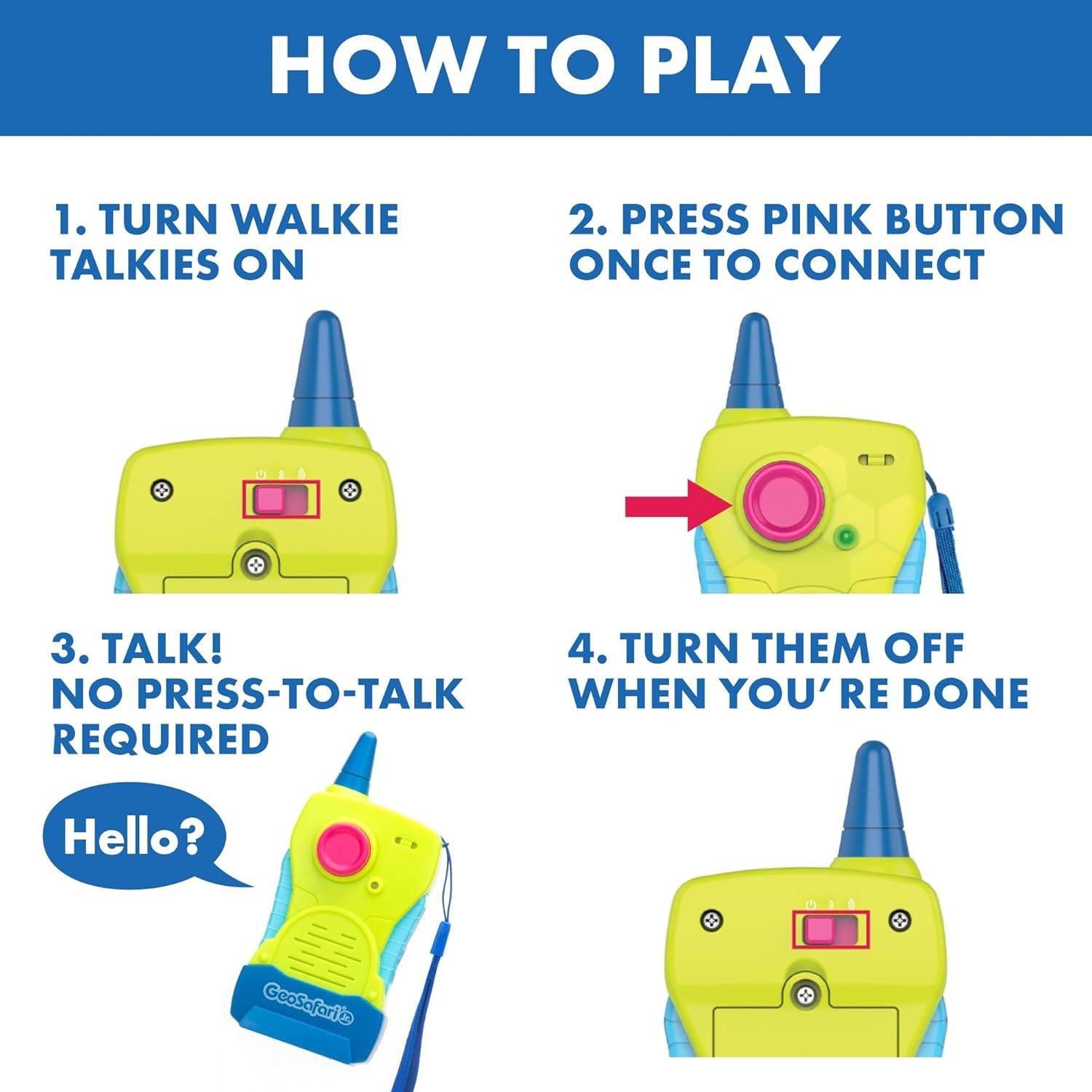 Walkie Talkies para Niños GeoSafari Jr. 2-Pack - 90m