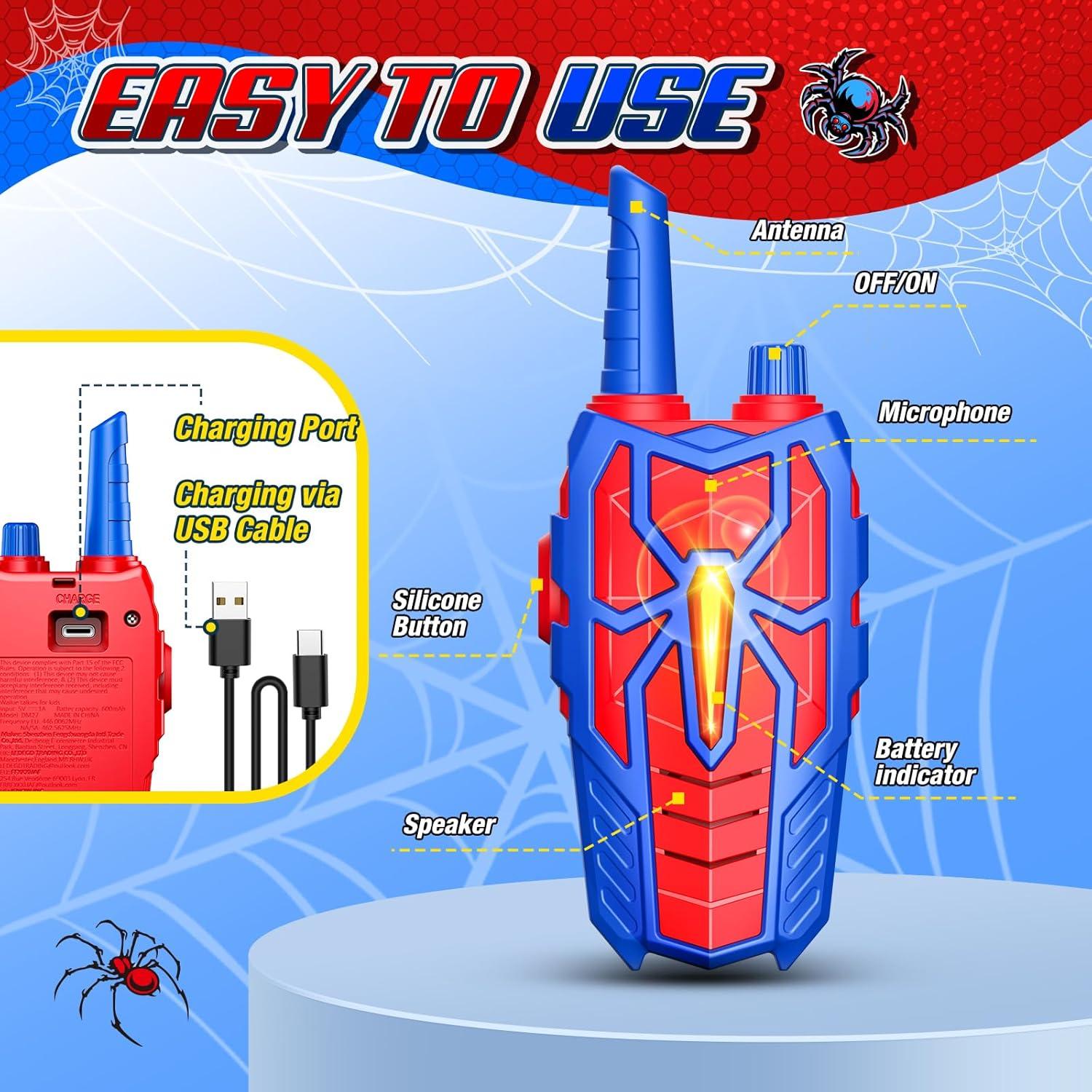 Walkie Talkies Recargables Superwin para Niños 3-10 Años