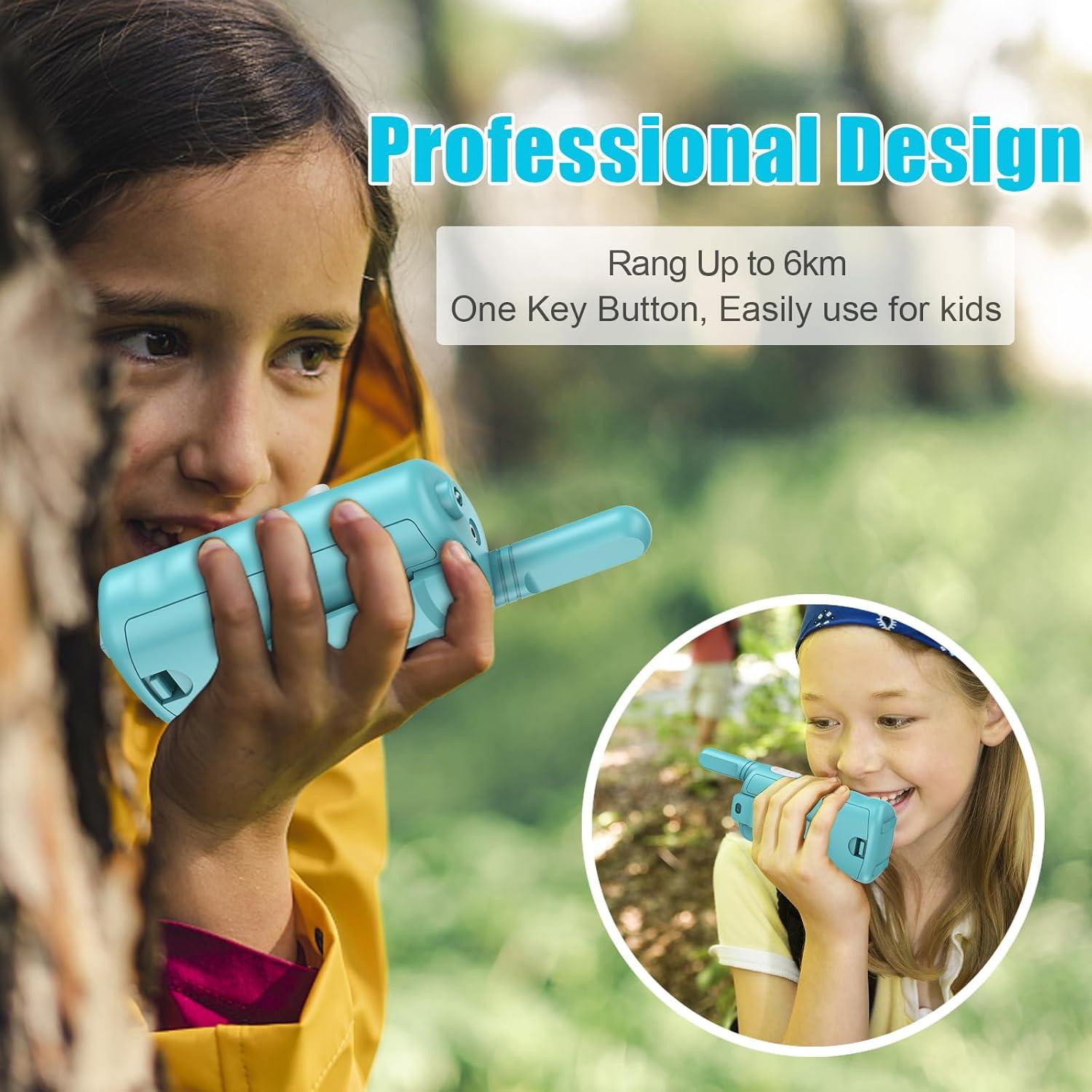 Walkie Talkies Azul para Niños y Adultos 22 Canales 4.83 km