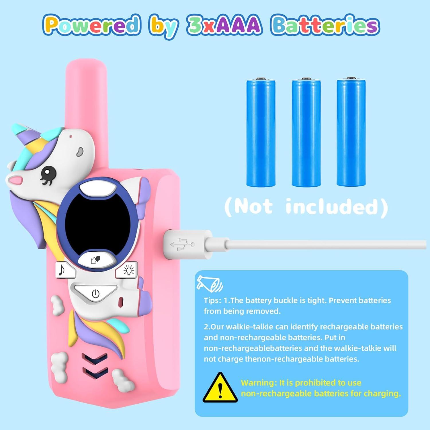 Walkie Talkies para Niños Cozfemini Rosa 2 Canales 3.22 km