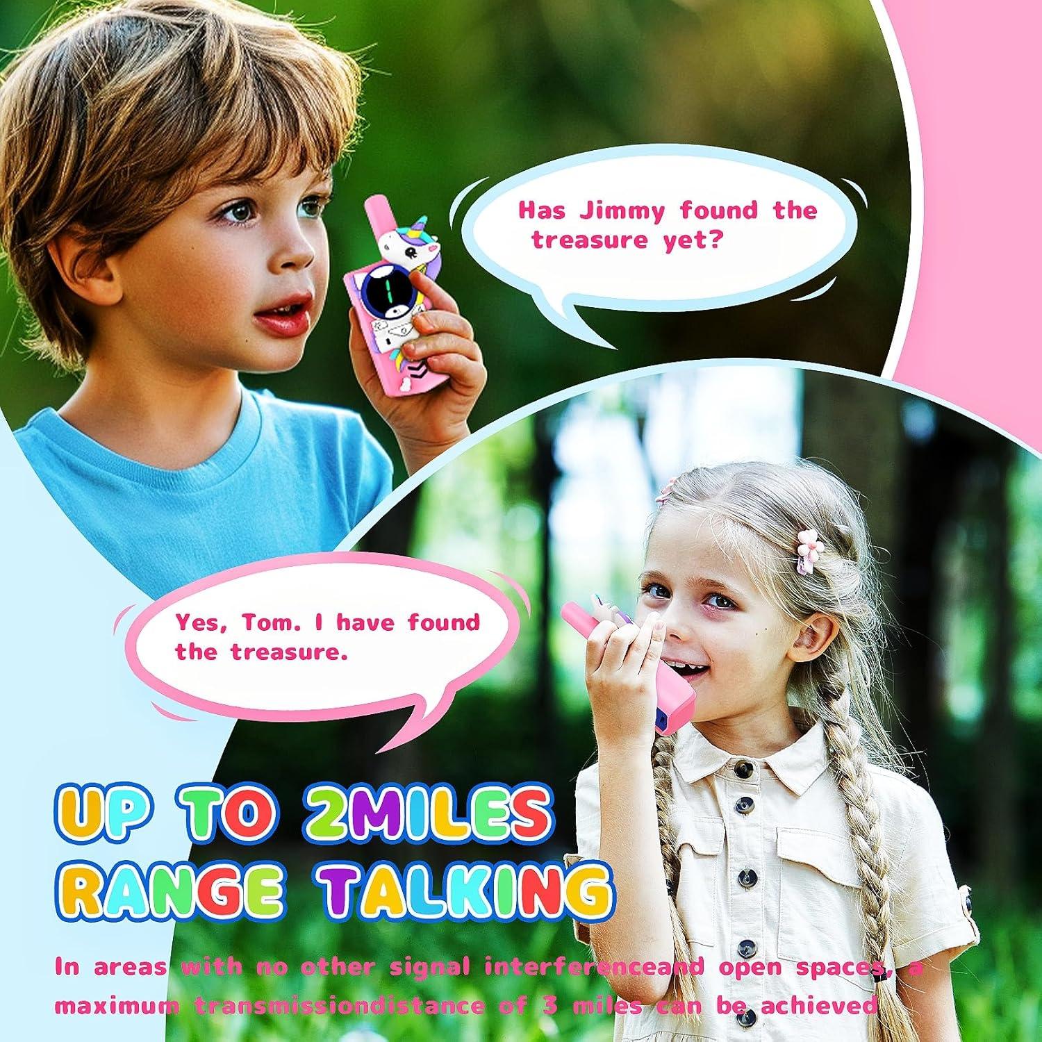 Walkie Talkies para Niños Cozfemini Rosa 2 Canales 3.22 km