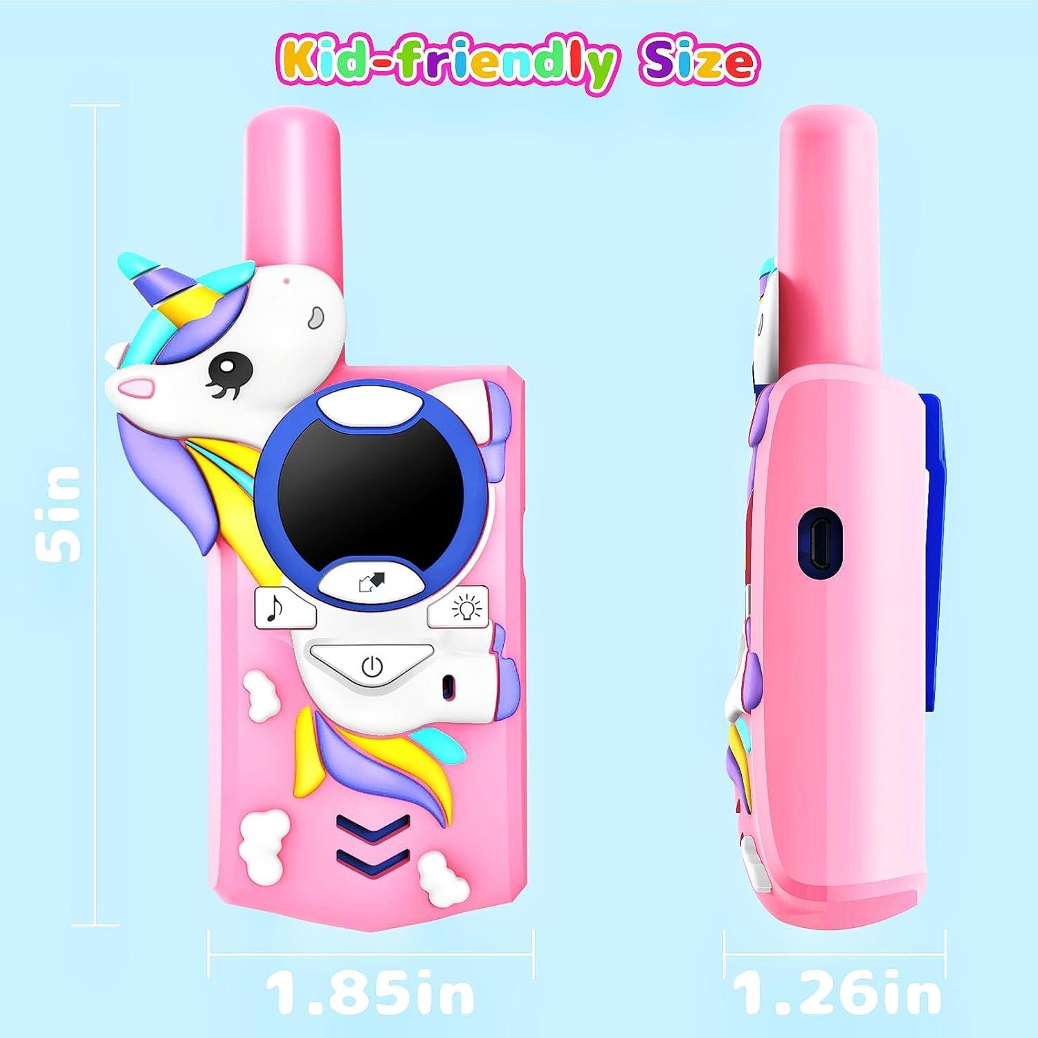 Walkie Talkies para Niños Cozfemini Rosa 2 Canales 3.22 km