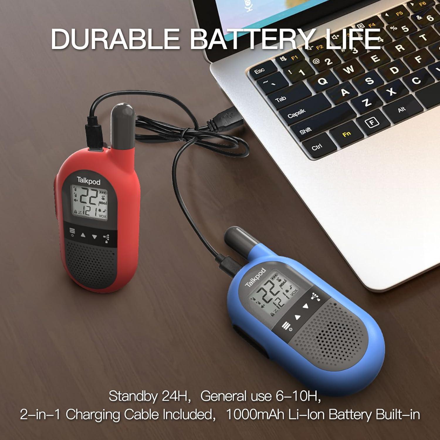 Walkie Talkies Talkpod F40 2 Pack para Niños y Adultos 22CH