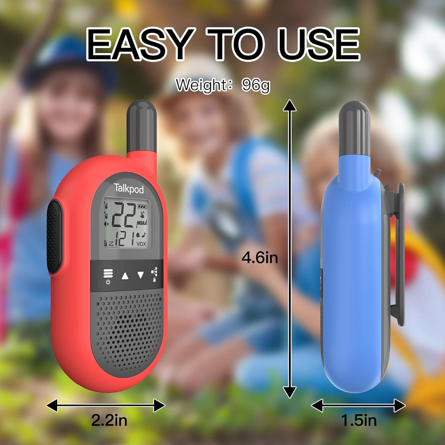 Walkie Talkies Talkpod F40 2 Pack para Niños y Adultos 22CH