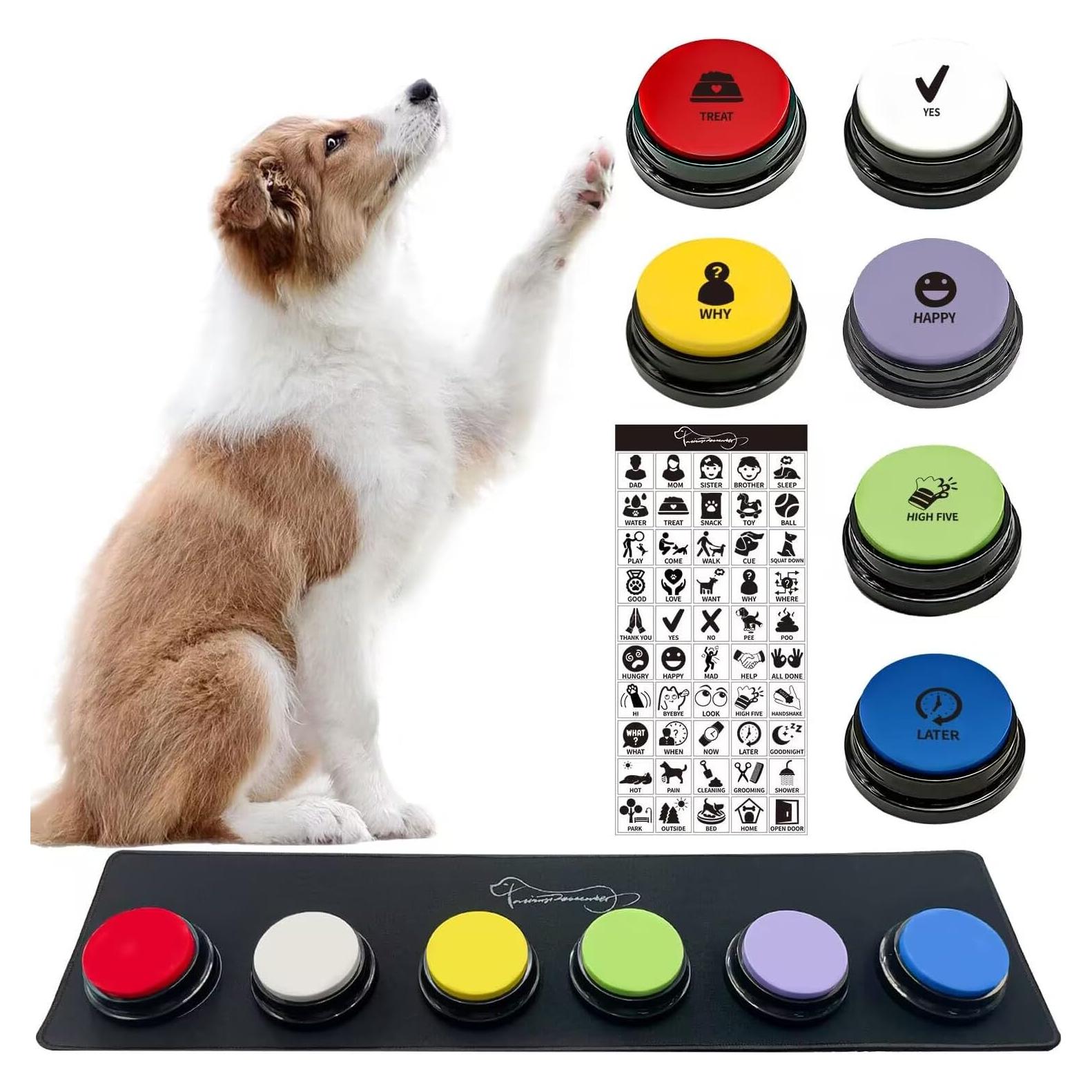 RIBOSY Conjunto de 6 Botones Grabables para Perros - Entrenamiento