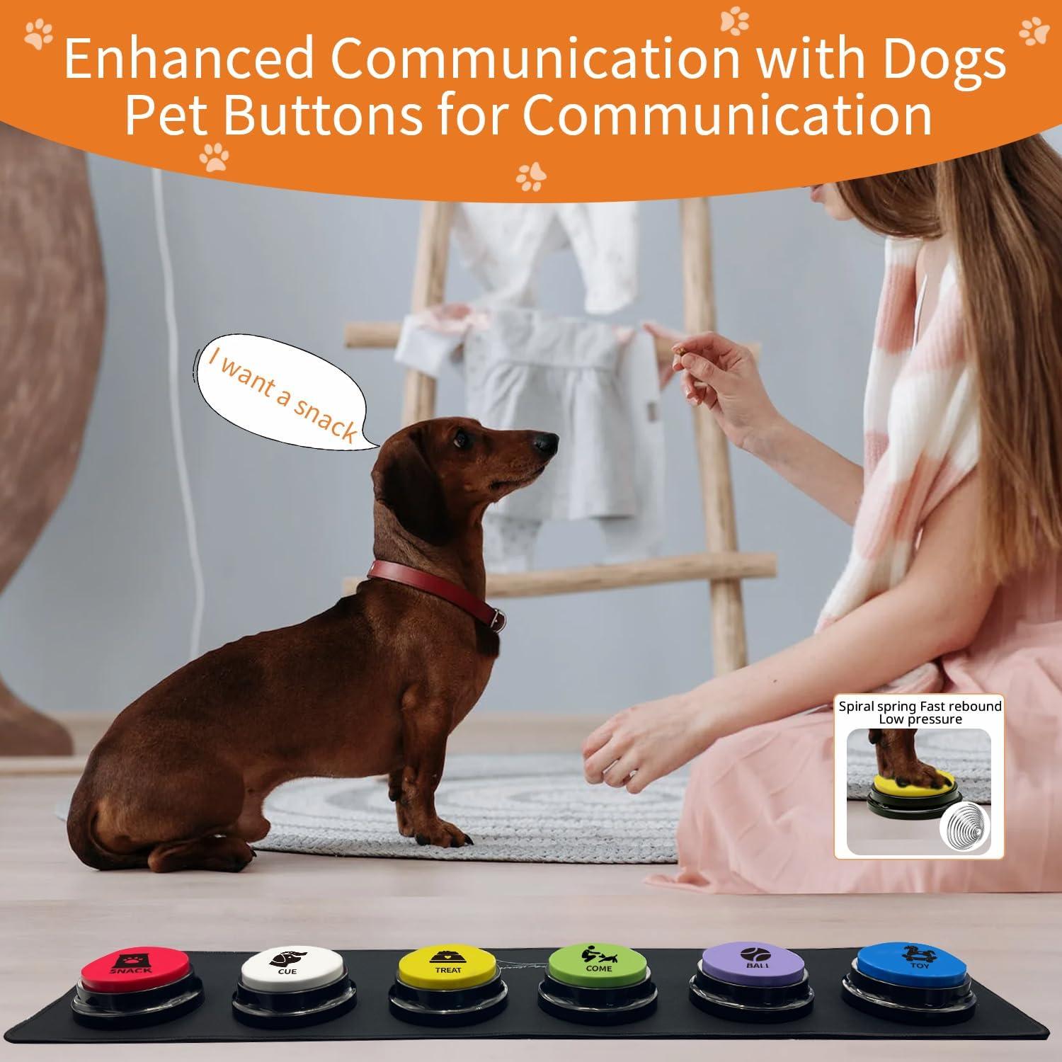 RIBOSY Conjunto de 6 Botones Grabables para Perros - Entrenamiento