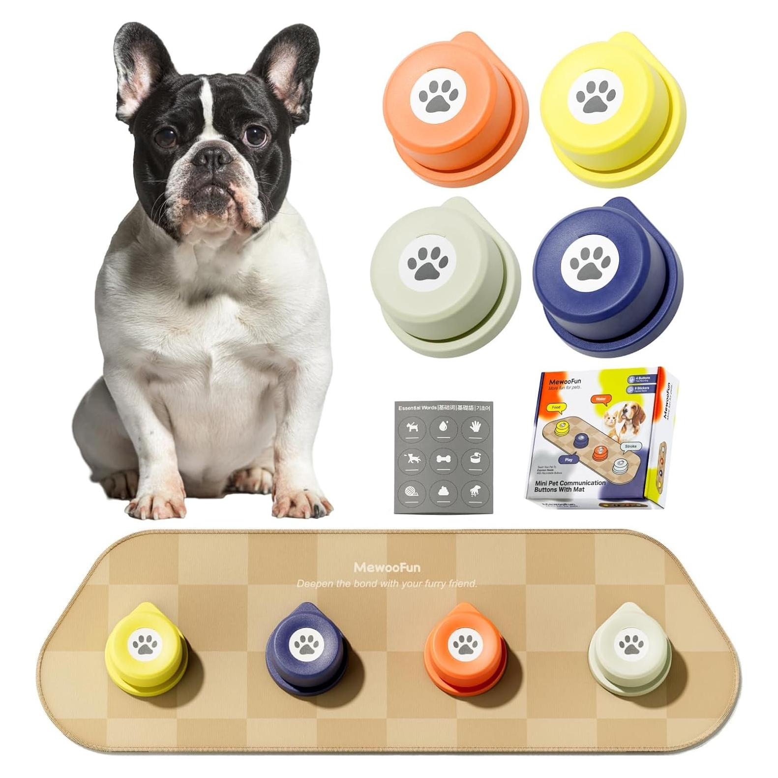 Botones Hablantes para Perros MEWOOFUN 4 Paquetes Colorido