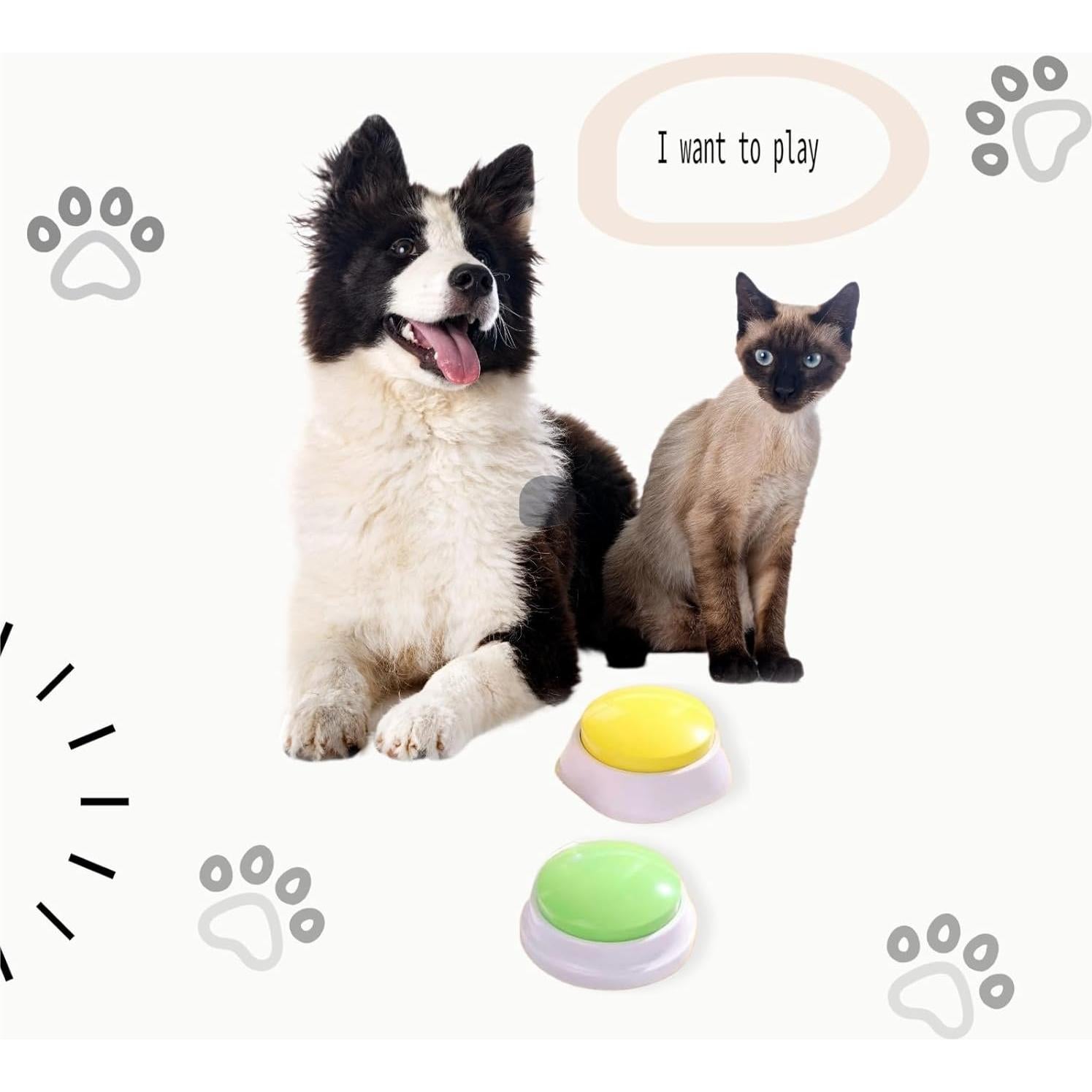 Botones de Comunicación para Perros Wanxmal - 2 Unidades Grabables