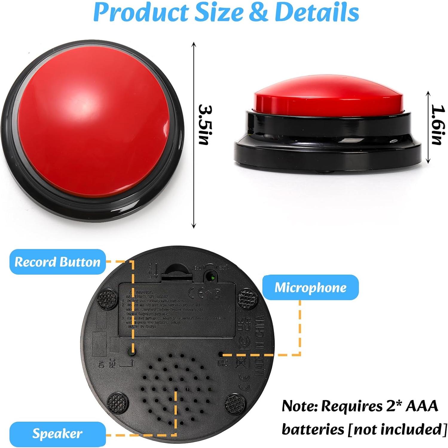 Botones de Grabación de Voz Youeon - 6 Colores, 30 Segundos