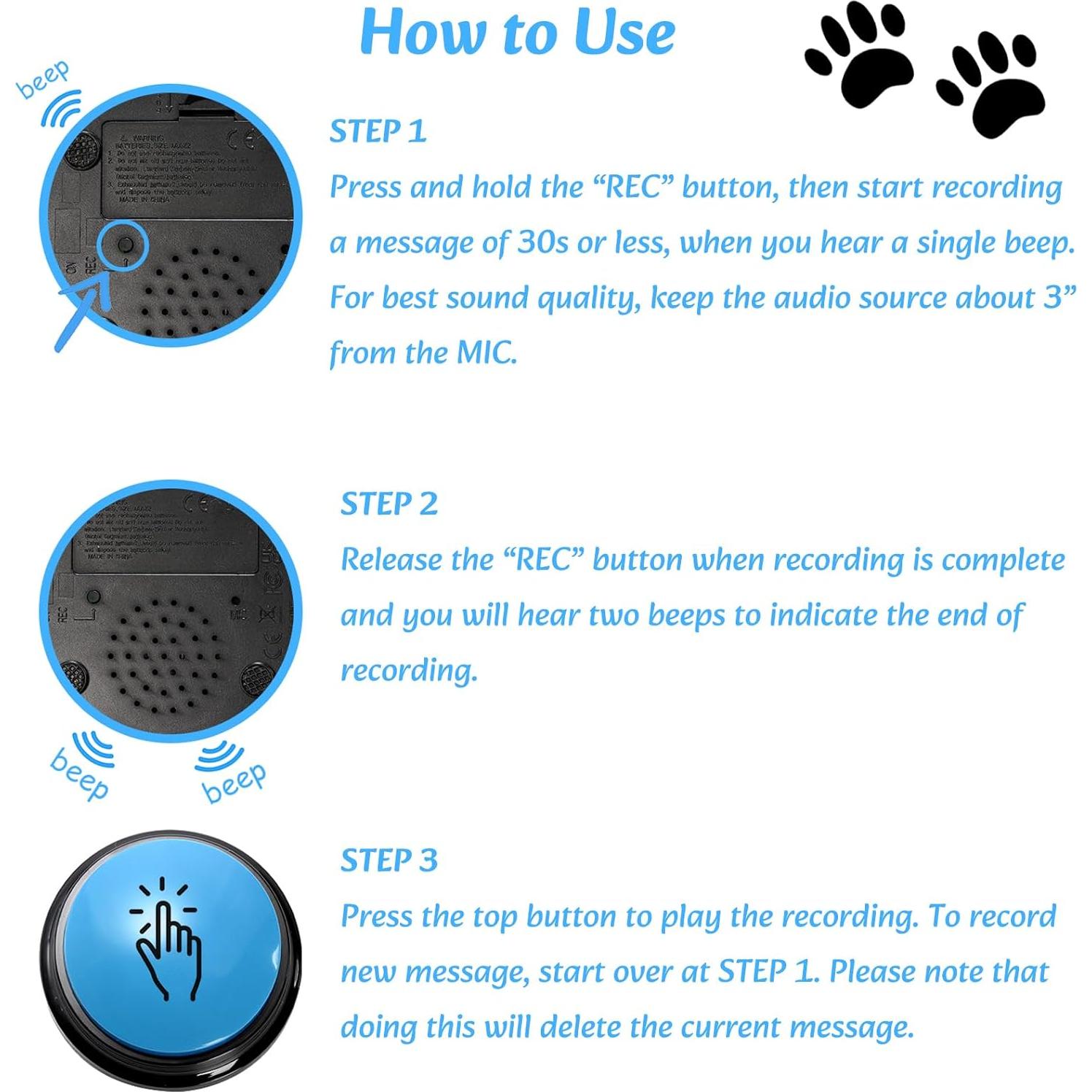 Botones de Grabación de Voz Youeon - 6 Colores, 30 Segundos