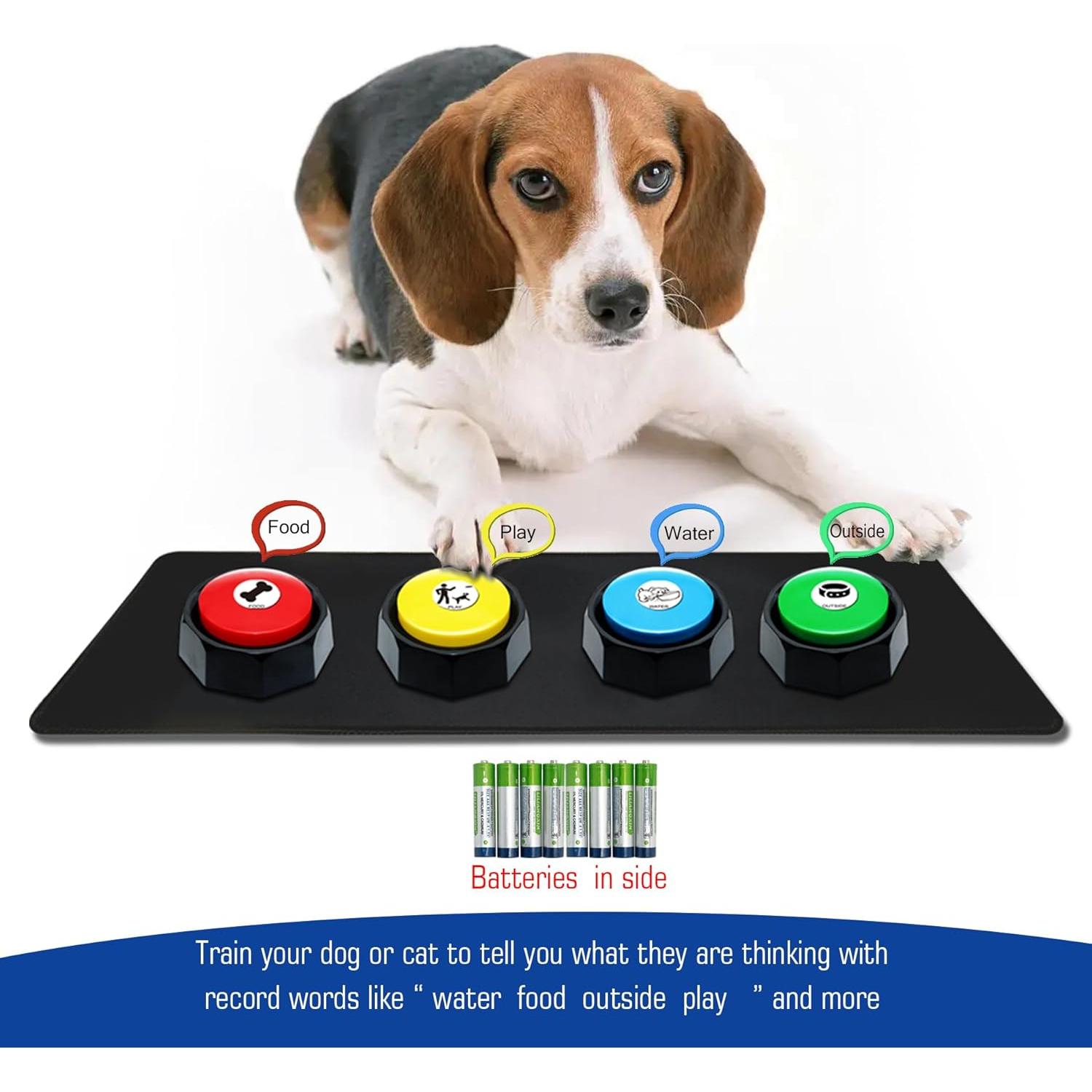 Botones Grabables para Perros JOY-U - Paquete de 4 con Stickers