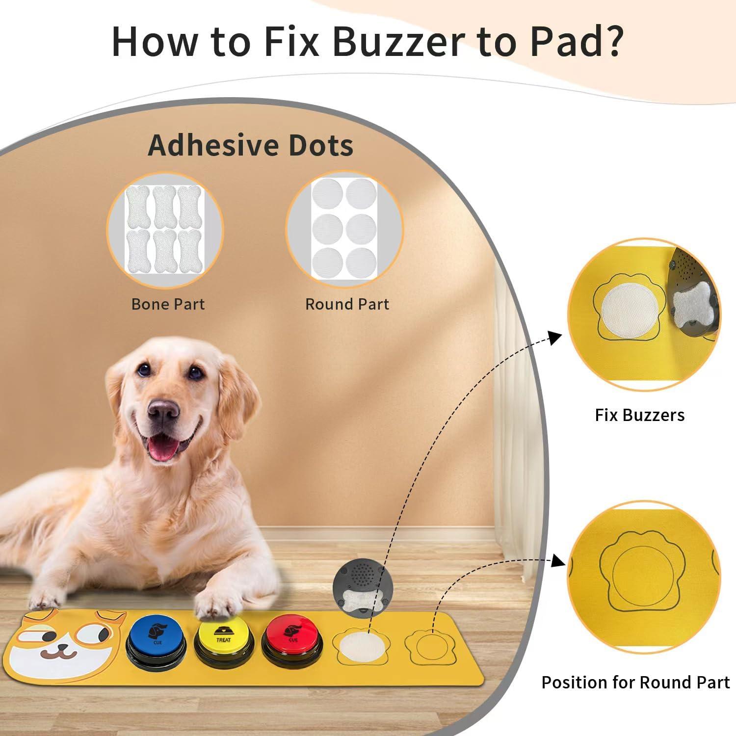Set of 5 Colors Dog Buttons-Recordable Button-Pet Traninging Buzzer-Dog Talking Buttons,Pet Buttons,Dog Training & Behavior Aids-Train Your Dog to Voice What They Need (Battery Included)