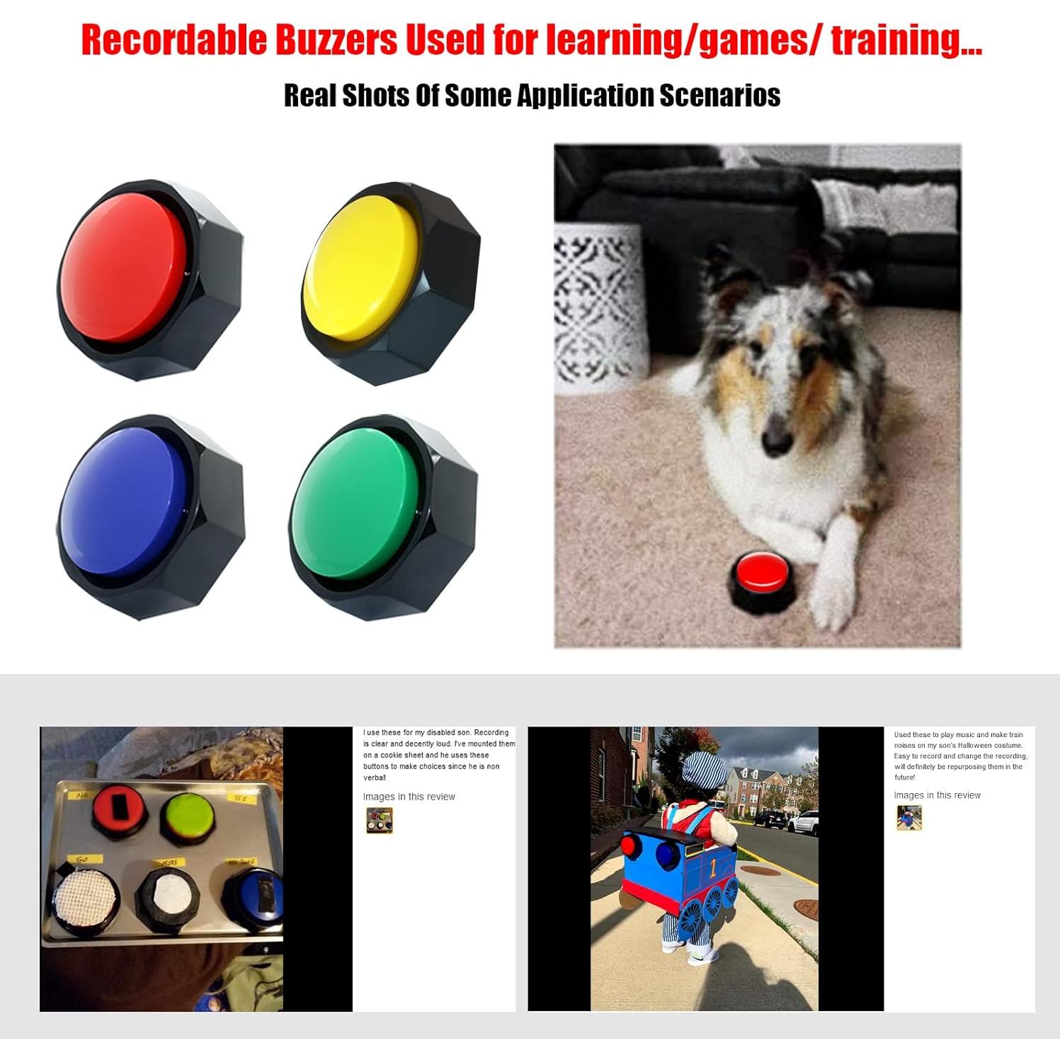 Botones de Comunicación para Perros JOY-U - Grabación 30s, 4 Unidades