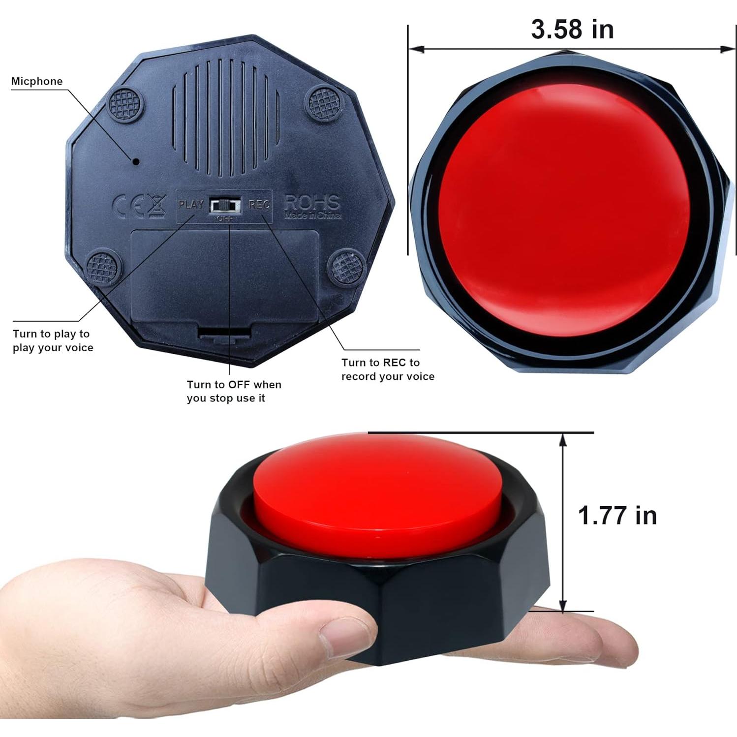 Botones de Comunicación para Perros JOY-U - Grabación 30s, 4 Unidades