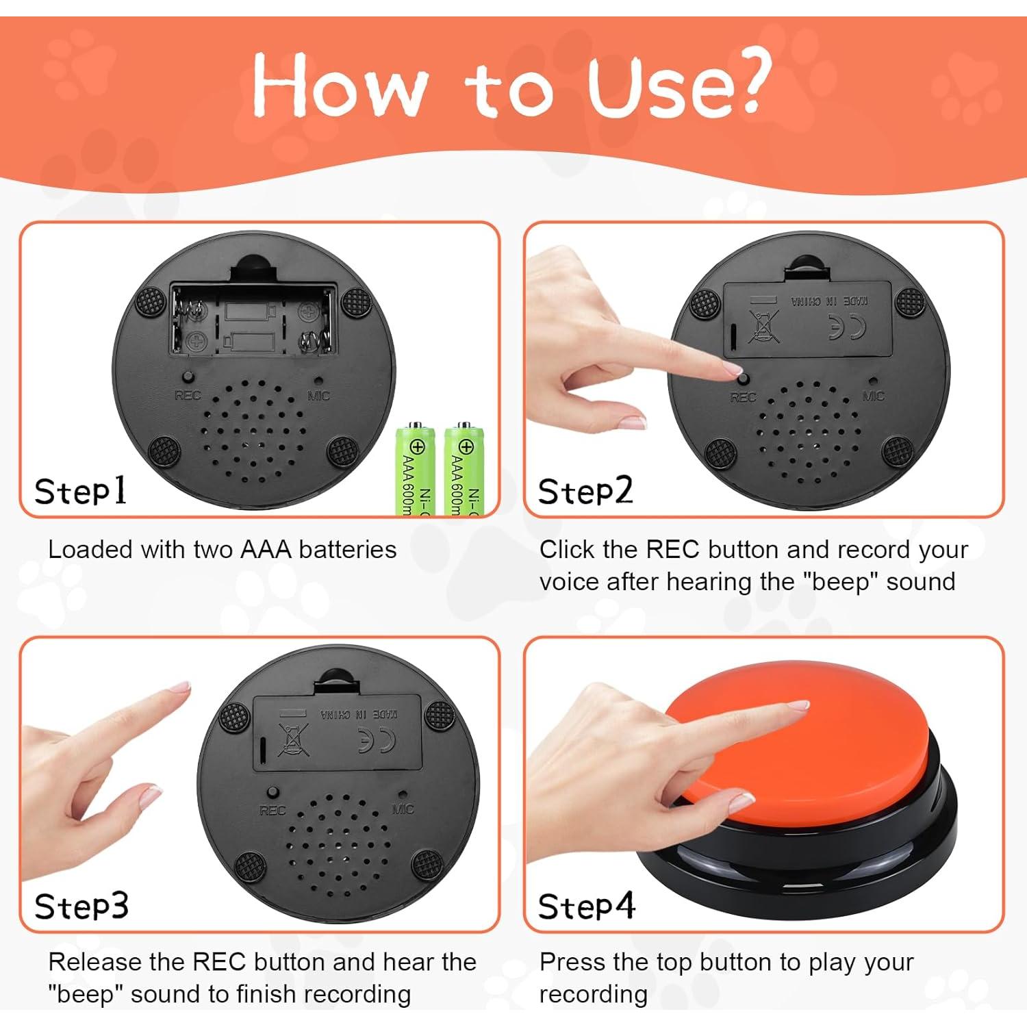 Set de 10 Botones de Comunicación para Perros NFSQ 8.8cm