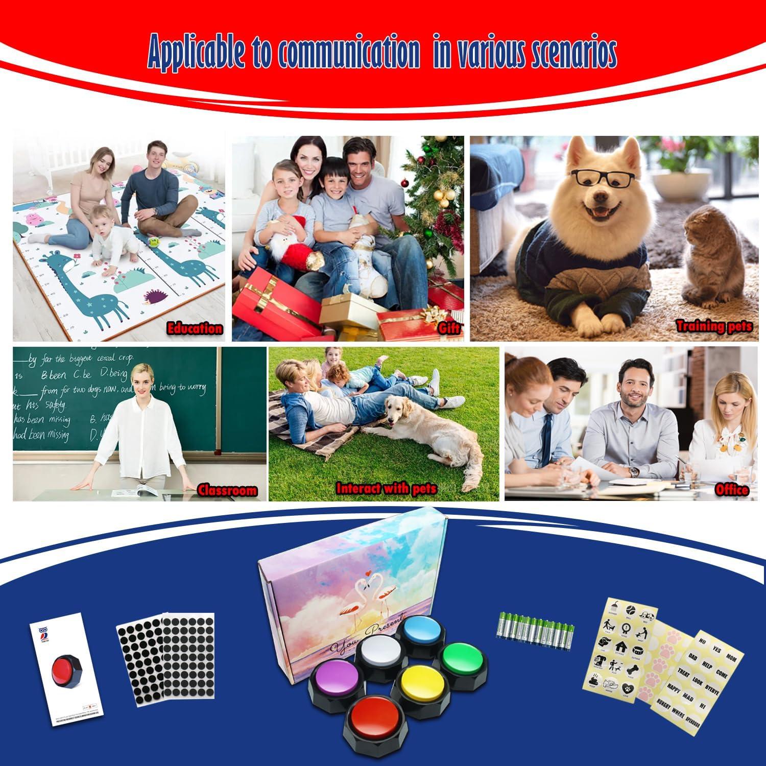 Botones de Entrenamiento para Perros JOY-U - Paquete de 6