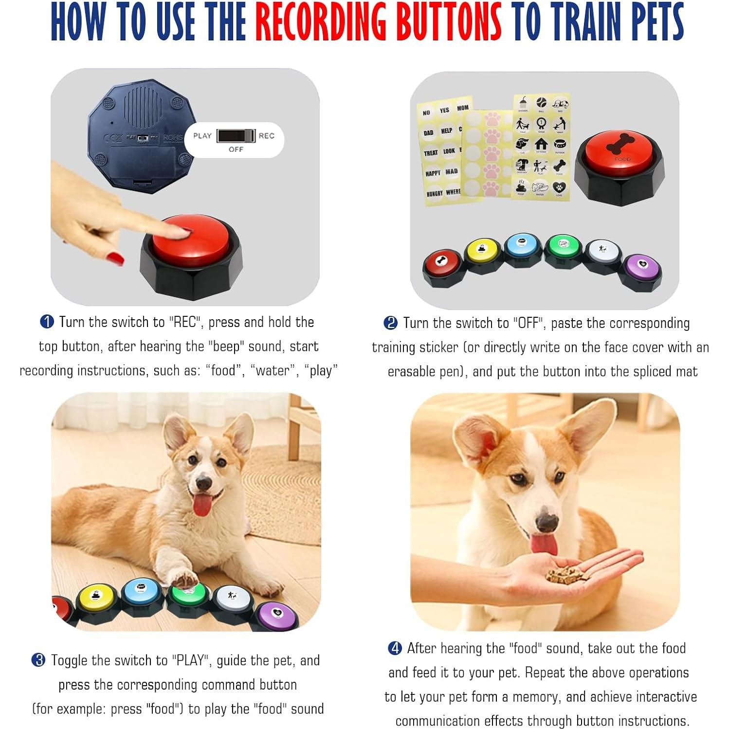 Botones de Entrenamiento para Perros JOY-U - Paquete de 6