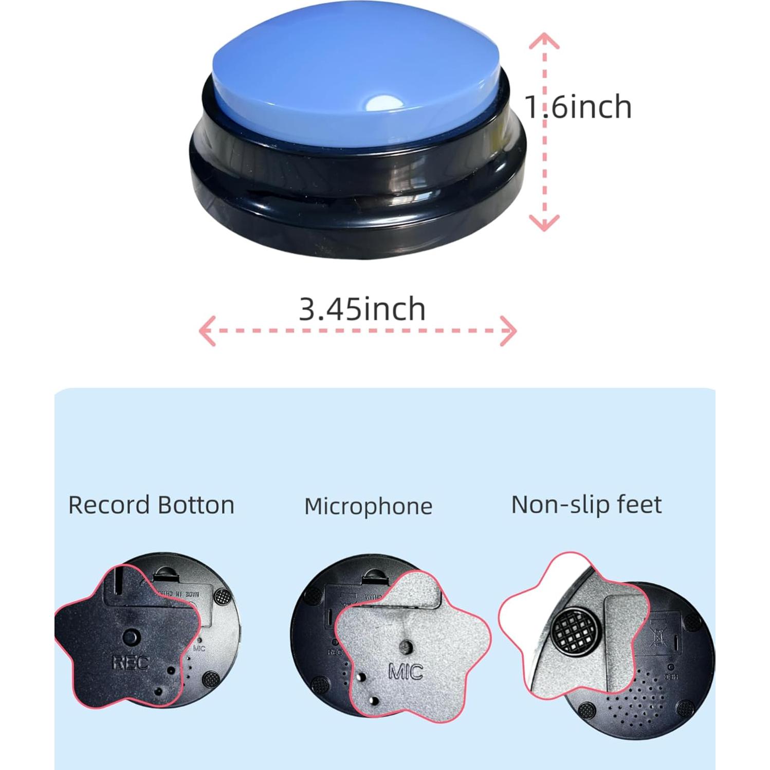 Kit de Botones de Comunicación para Perros Damei - 6 Botones Grabables